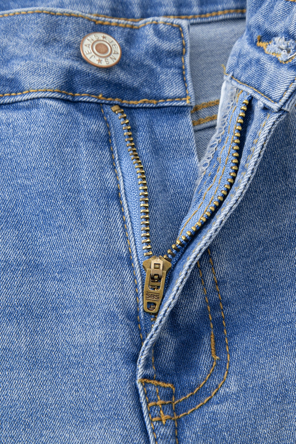 Dusk Blue Raw Hem Unique Cuffs Straight High Rise Loose Jeans