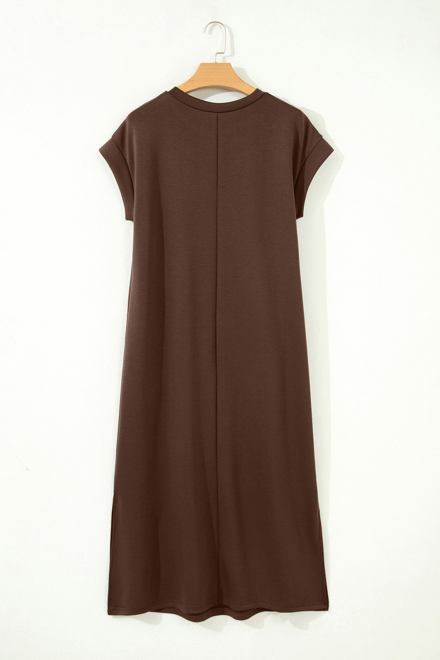 Red Sandalwood Rhinestone Western Graphic Side Slit Midi T-Shirt Dress