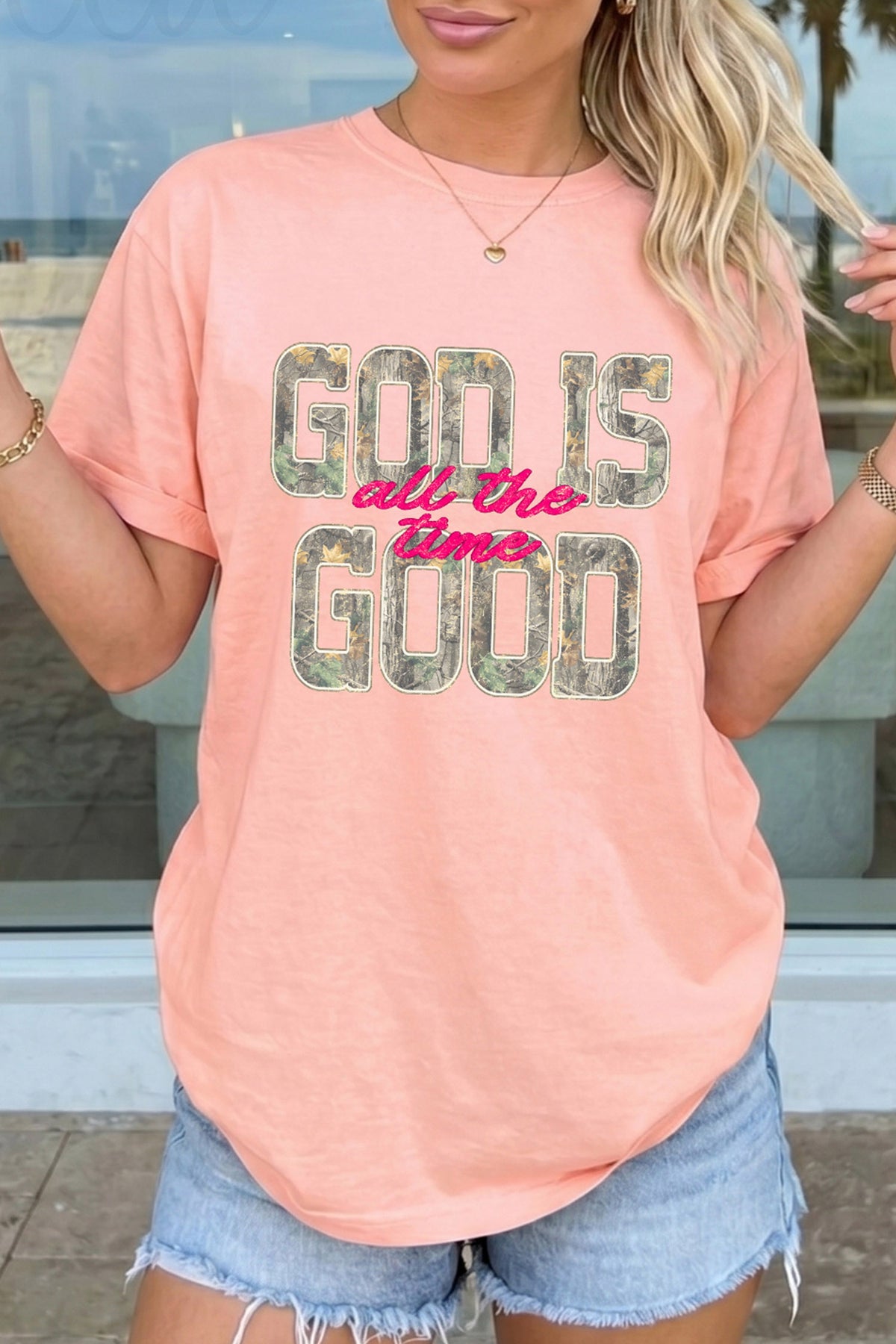 Pink Casual Heat Transferring Slogan Pattern T-Shirt