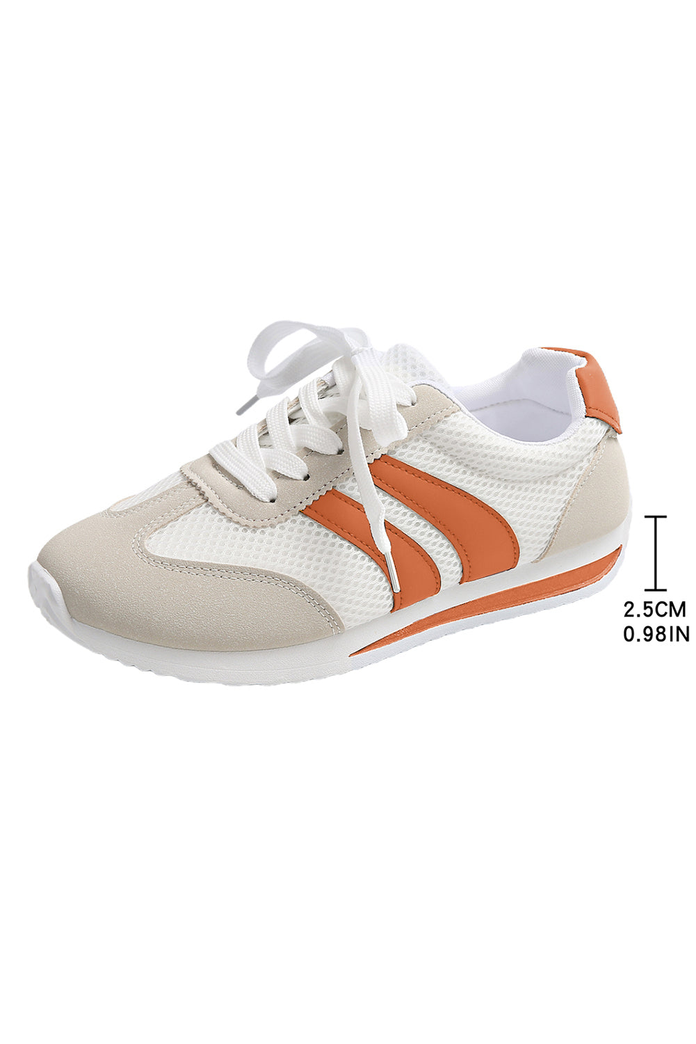 Yellow Color Block Patchwork Breathable Lace-up Sneakers