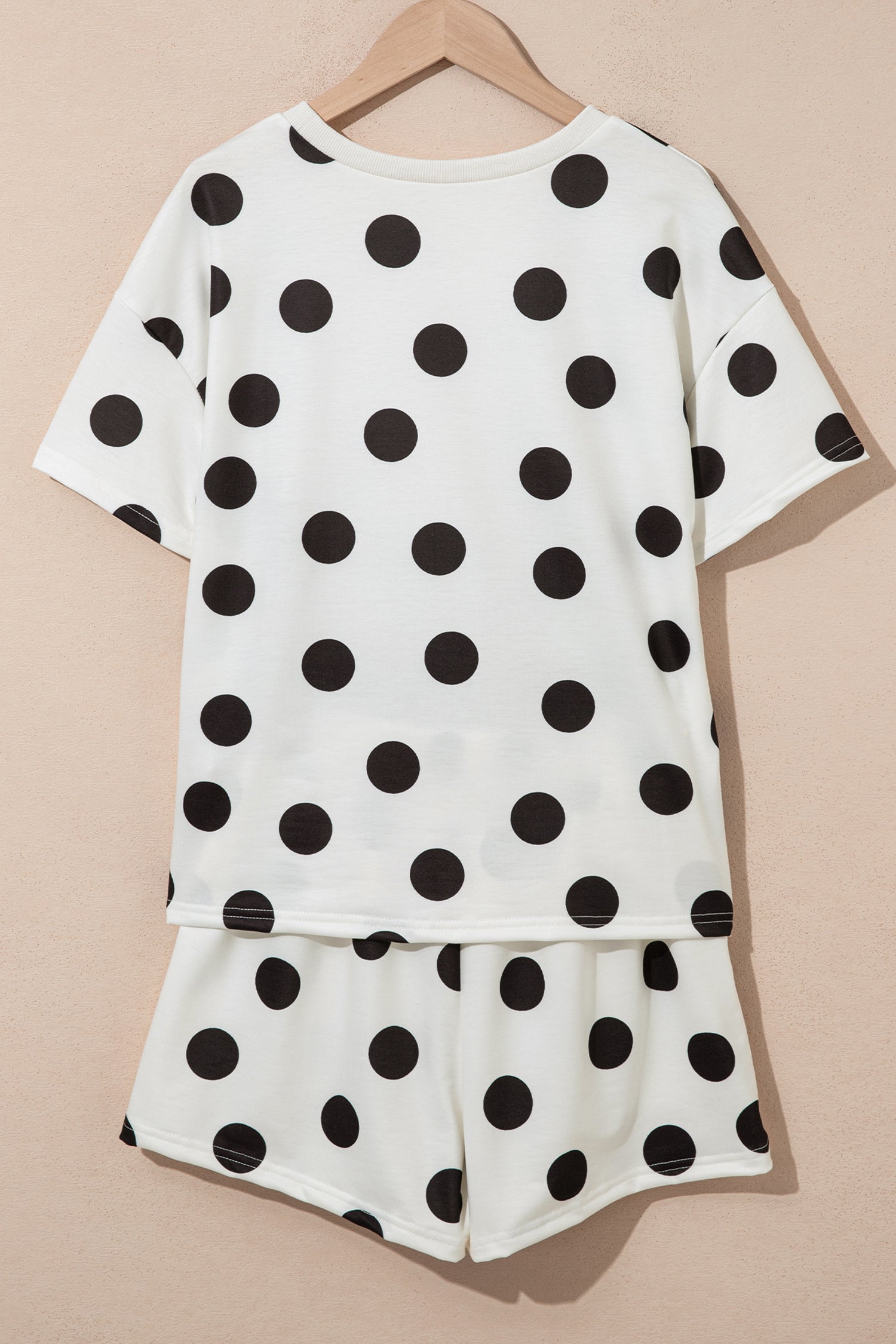 Casual Polka Dot Printed MAMA Chenille Lettering Short Set