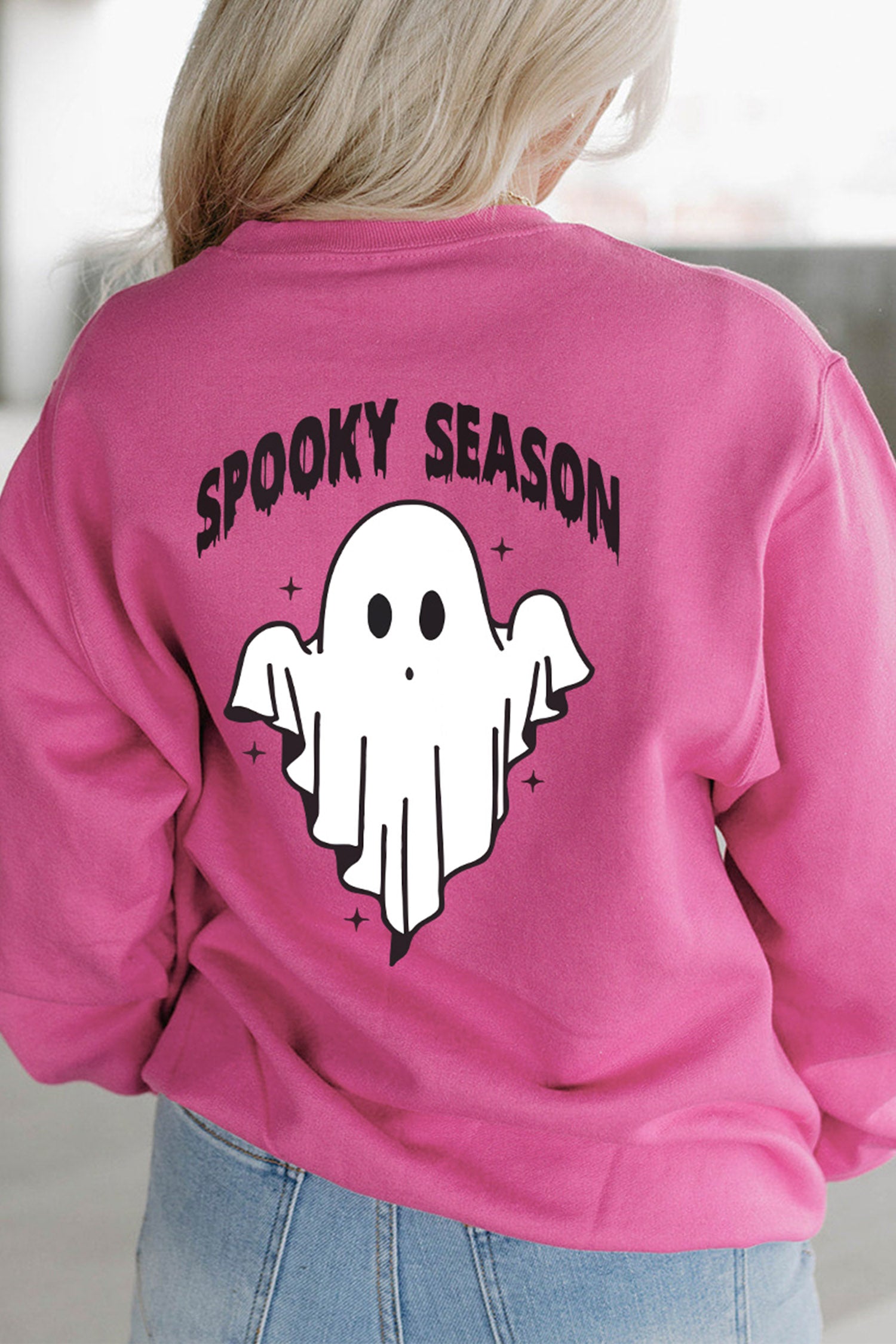 Bonbon Skeleton Hand Graphic Casual Halloween Sweatshirt