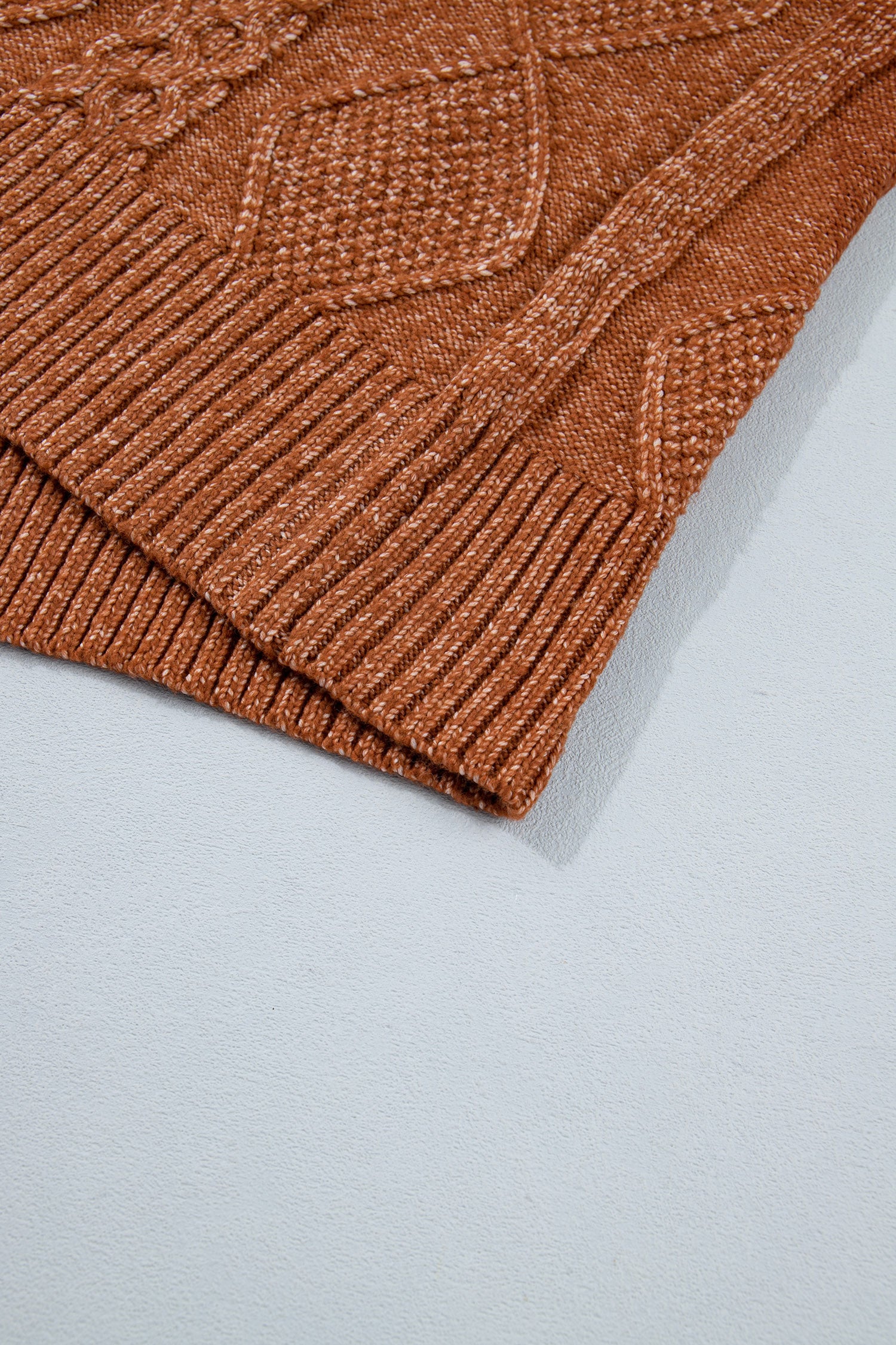 Clay Zip-Up Cable Knit Drop Shoulder Sweater Dress