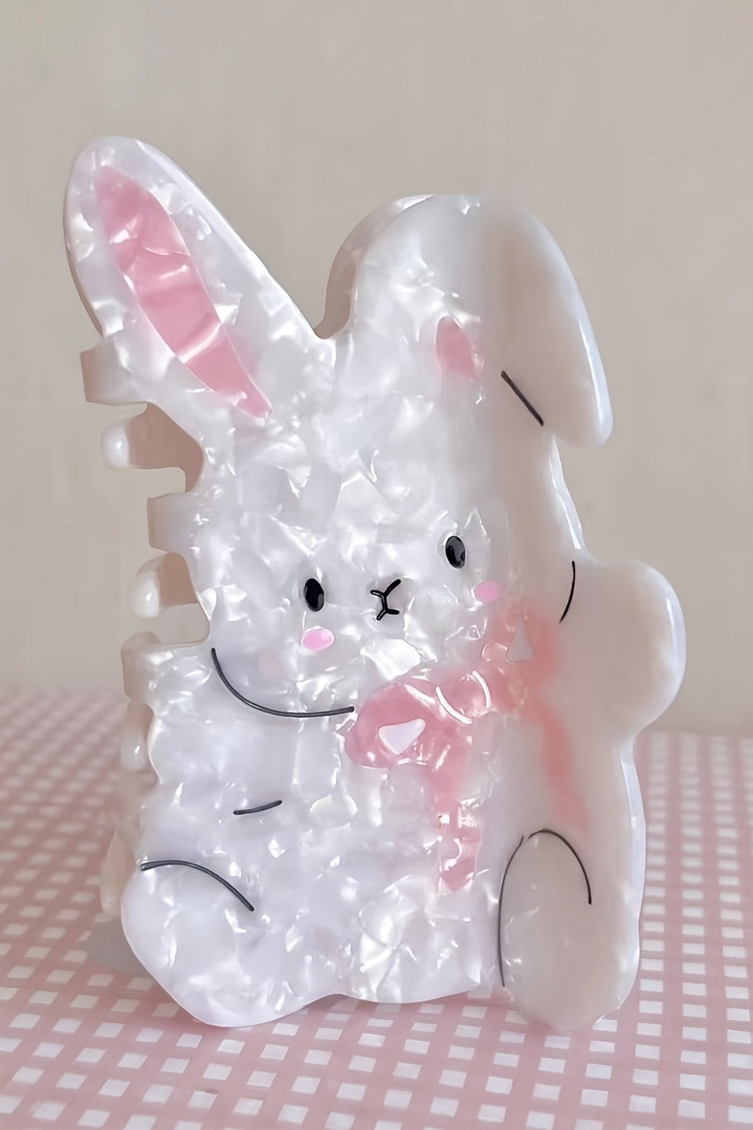 White Easter Bunny Hair Claw Clip