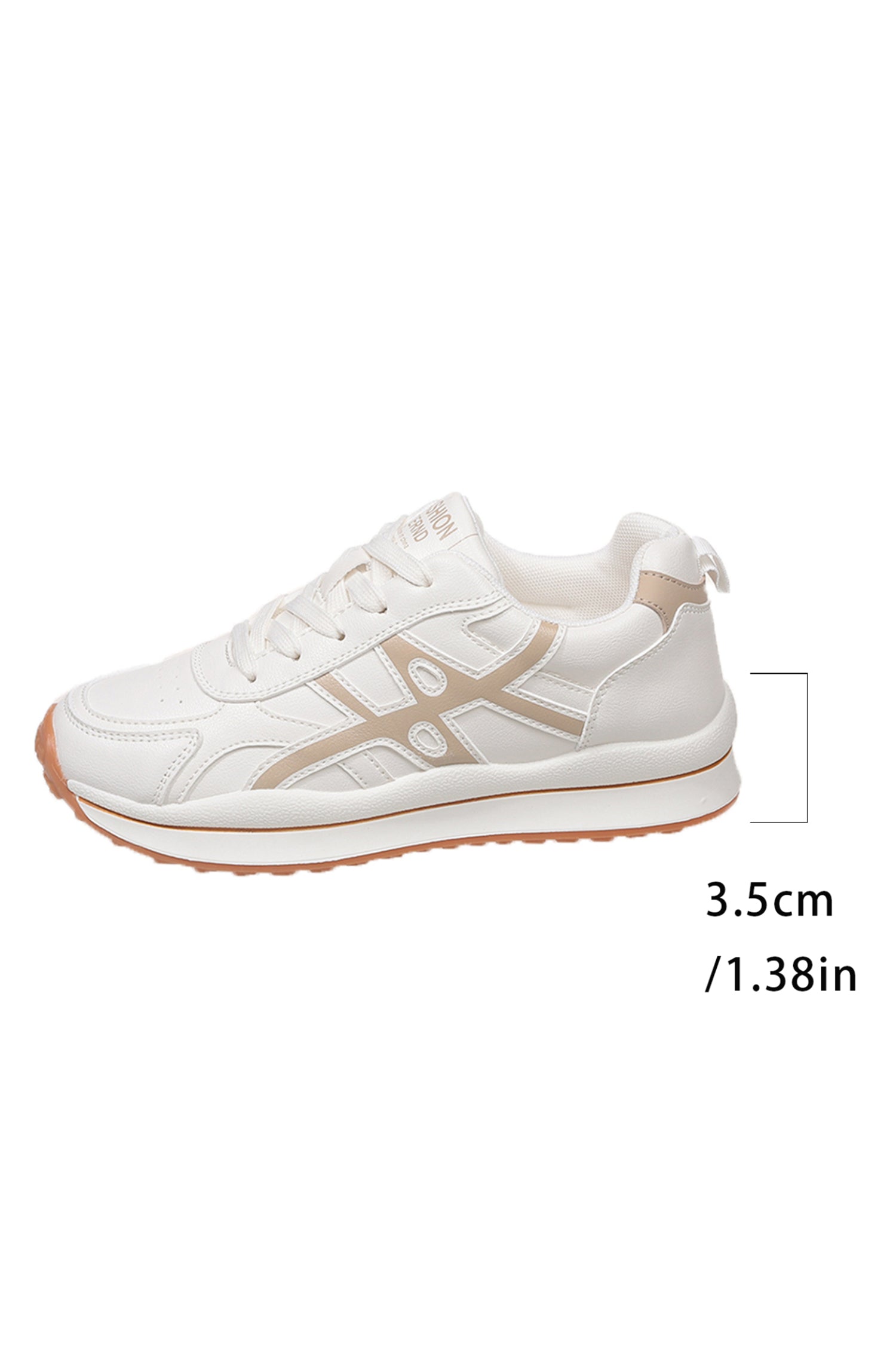 White Playful Contrast Color Detail Lace Up Womens Sneakers