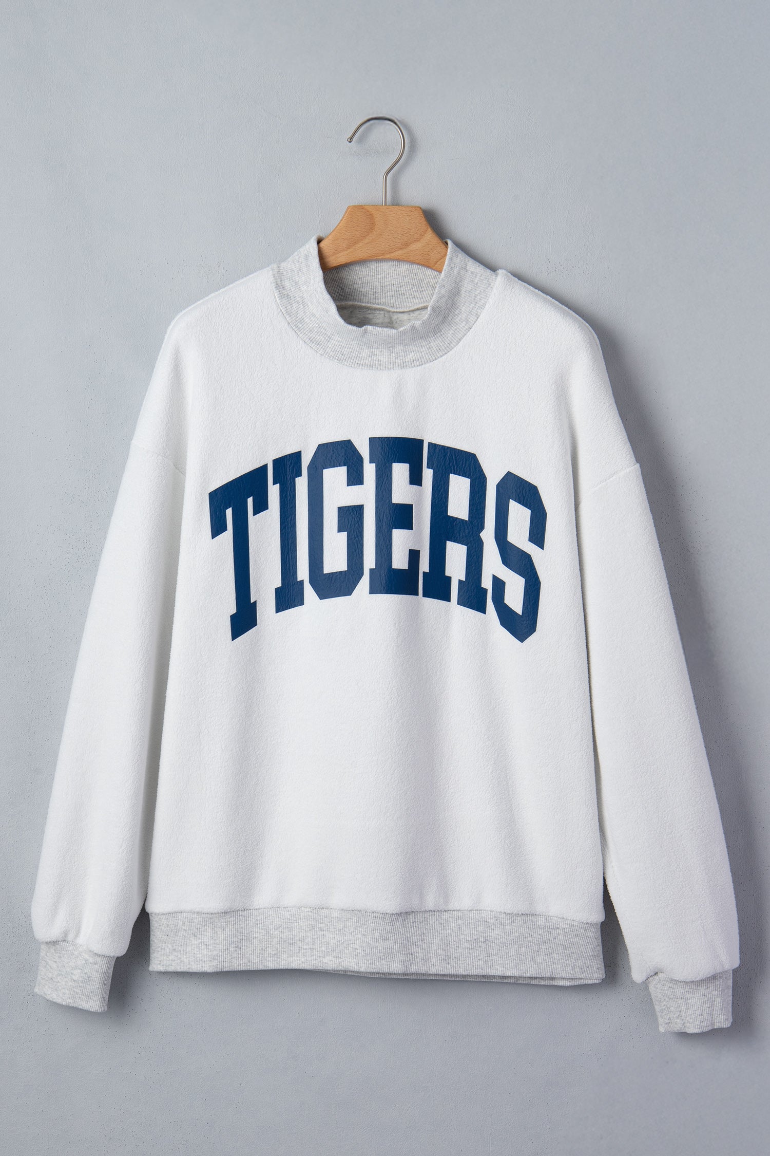 Light Grey AU/ TIGERS Reversible Printed Mock Neck Sweatshirt