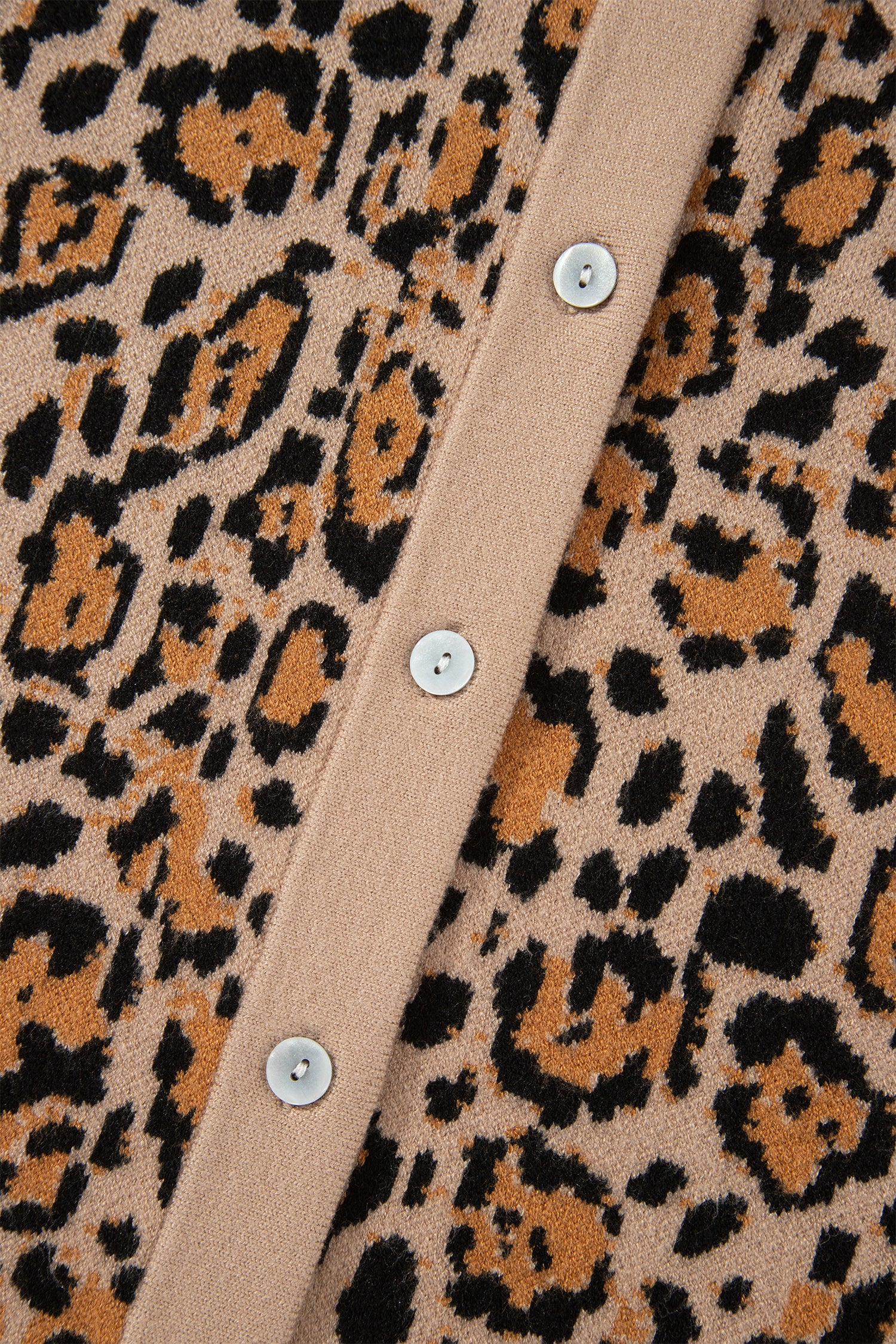 Brown Leopard Print Button-Up Cardigan Long Sleeve Cardigans