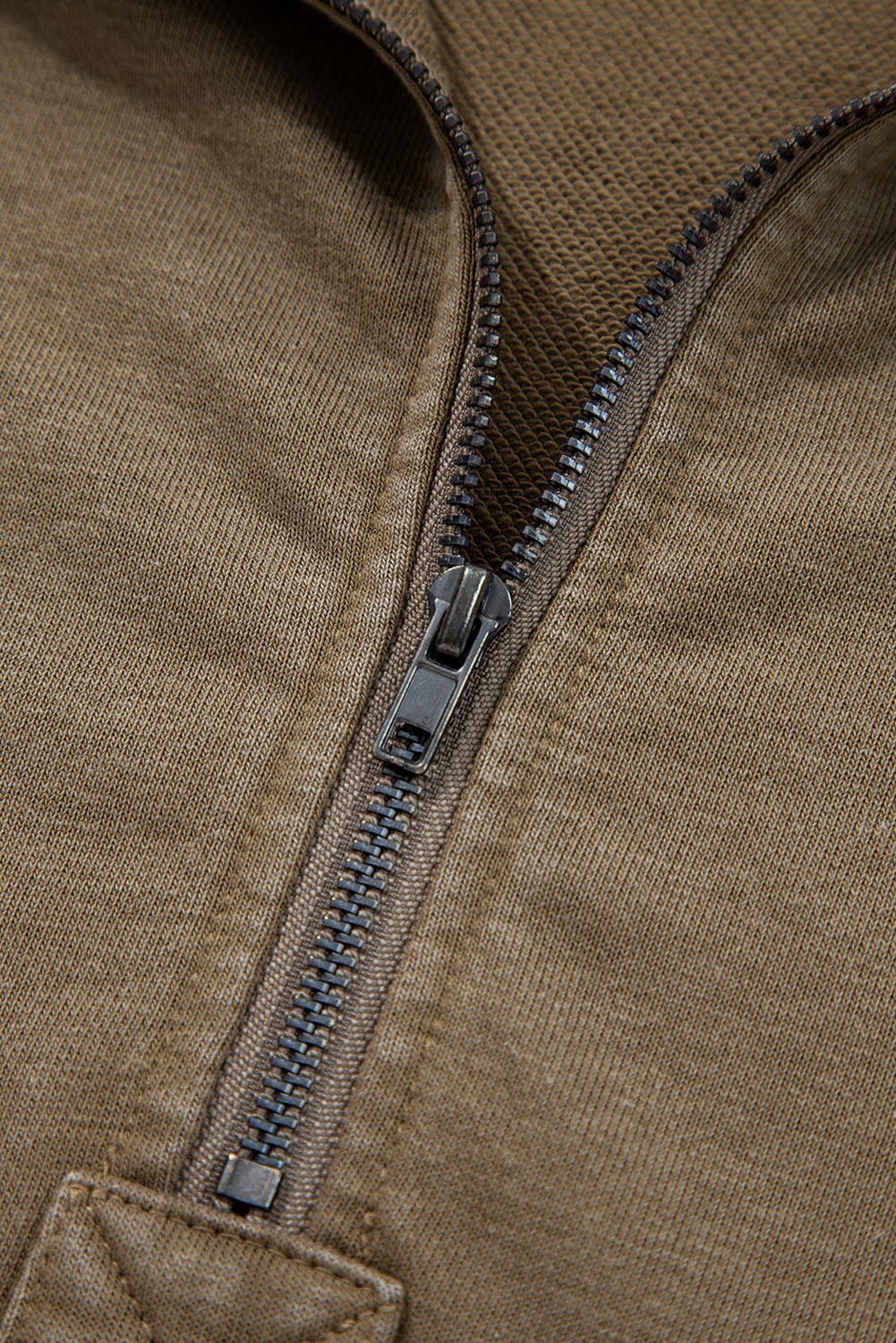 Elmwood Half Zip Kangaroo Pocket Mineral Wash Baggy Hoodie