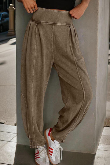 Elmwood Mineral Wash Jogger Style High Waist Casual Pants