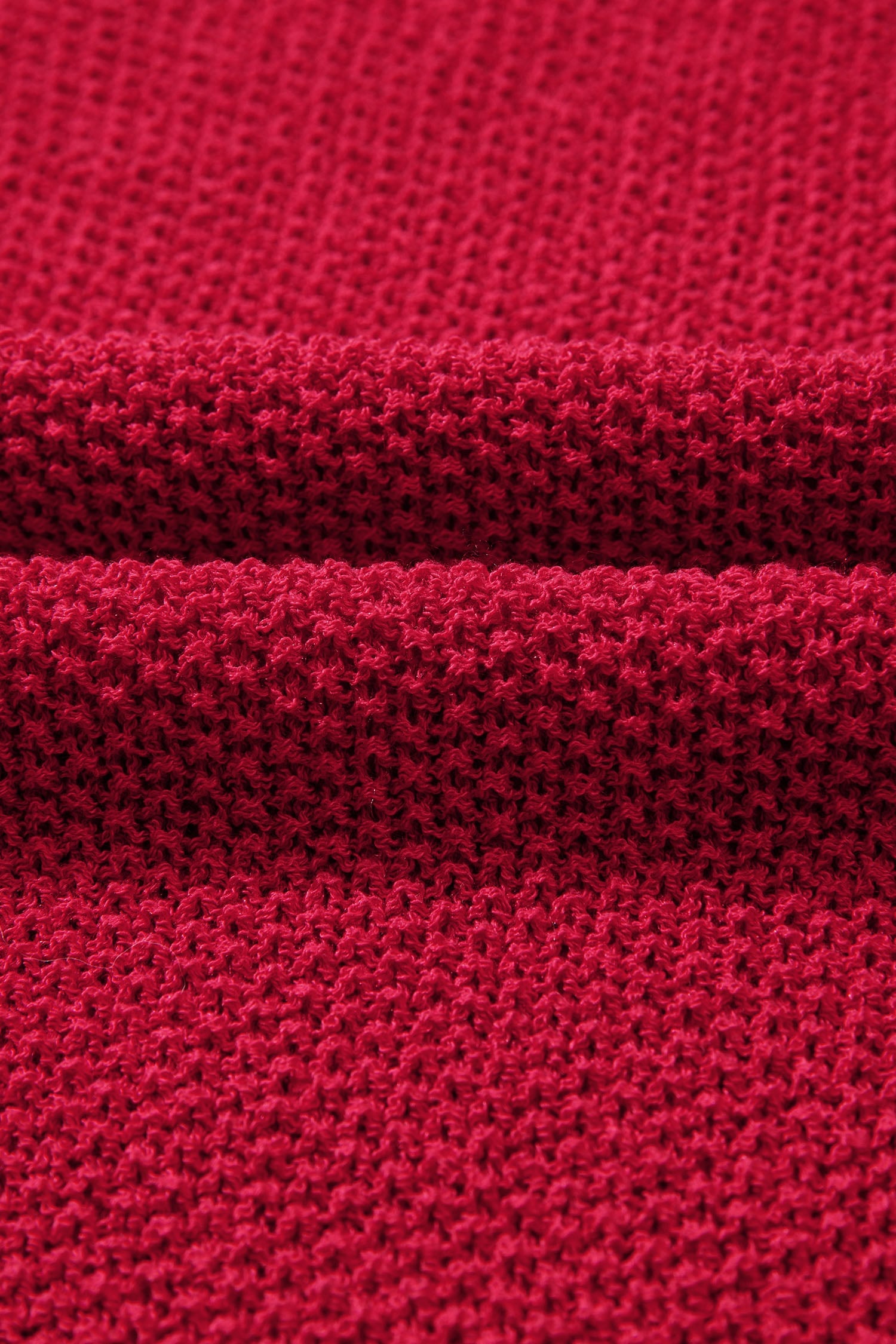 Evergreen Color Block Knit V Neck Loose Sweater