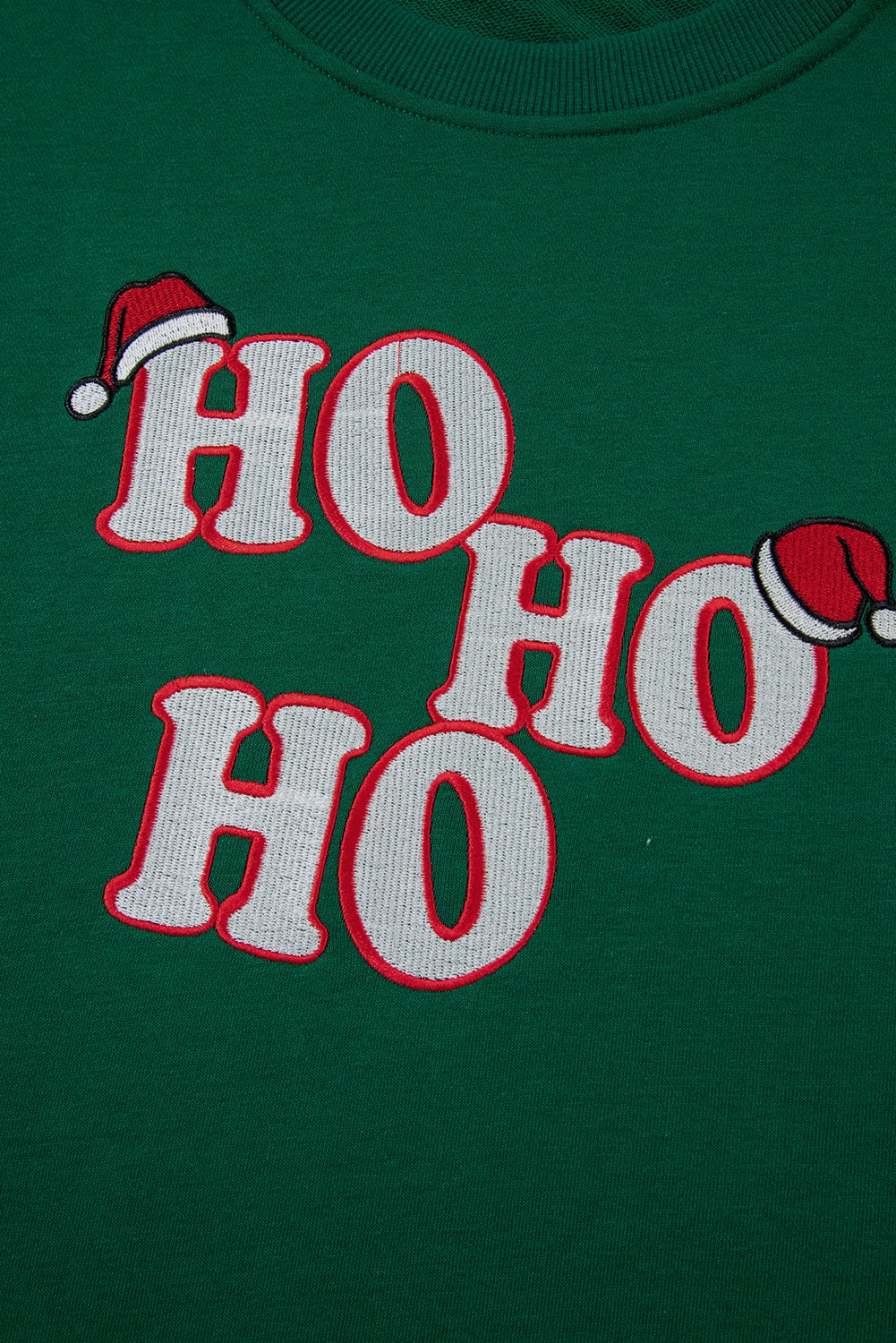 Evergreen Embroidered Letter Graphic Christmas Fashion Sweatshirt