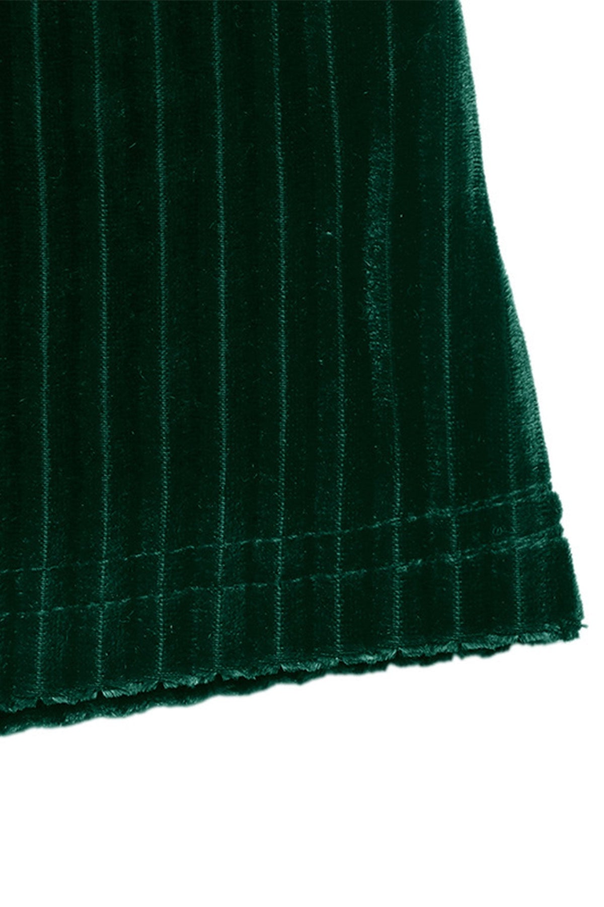 Evergreen Ribbed Velvet Keyhole Long Sleeve Mini Dress