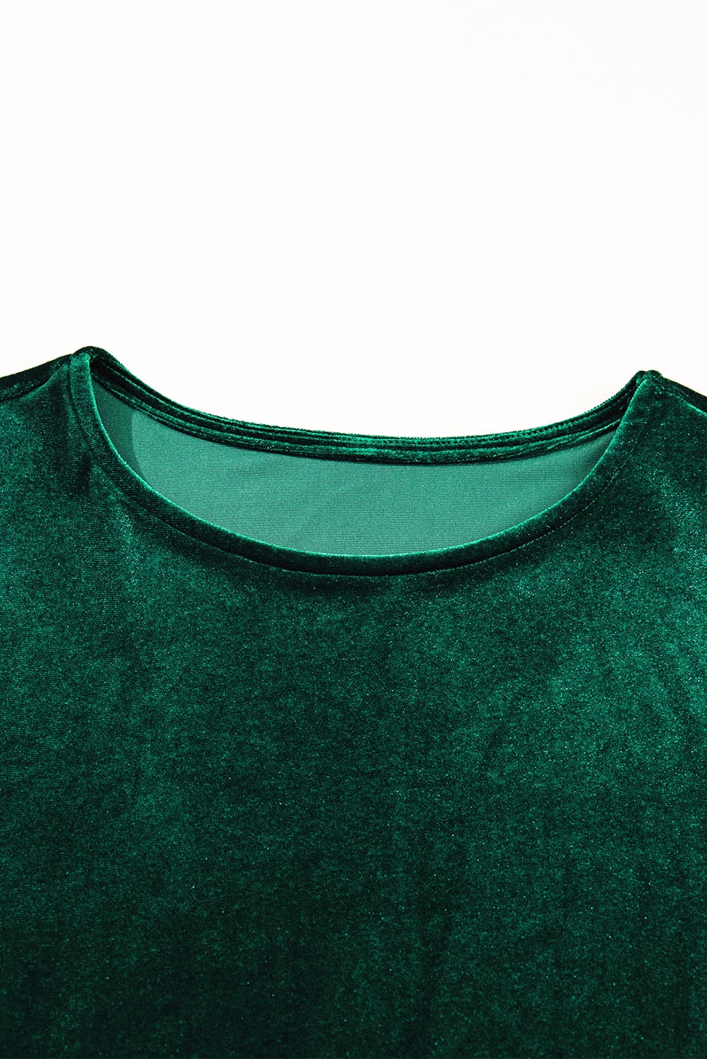 Evergreen Sequin Puff Sleeve High Waist Tiered Velvet Mini Dress