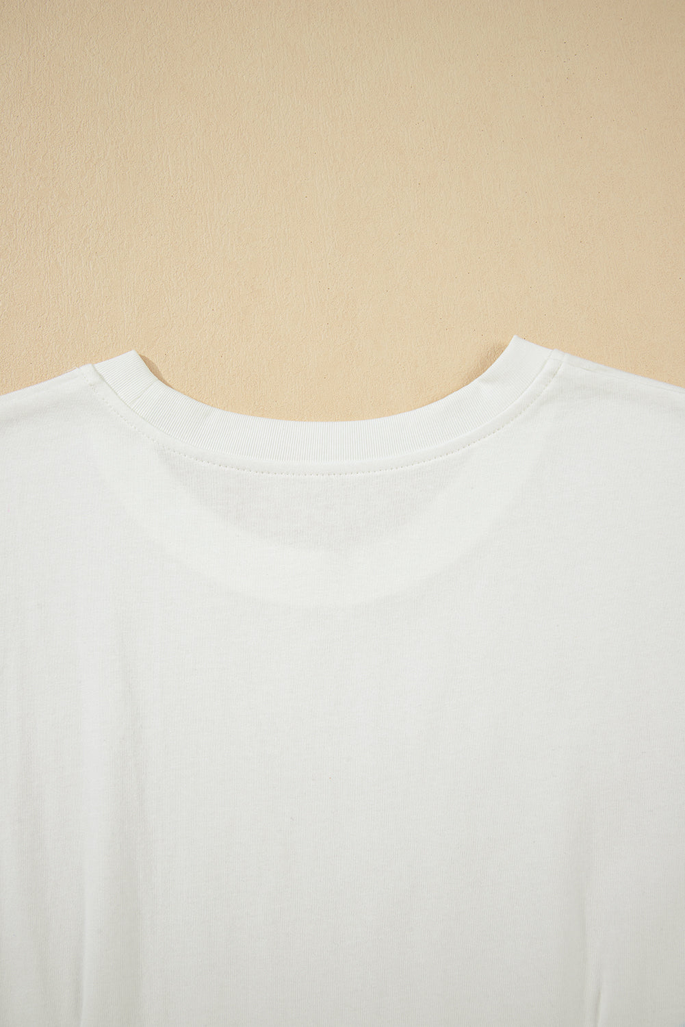White Drop Shoulder Crew Neck Shift T Shirt Dress