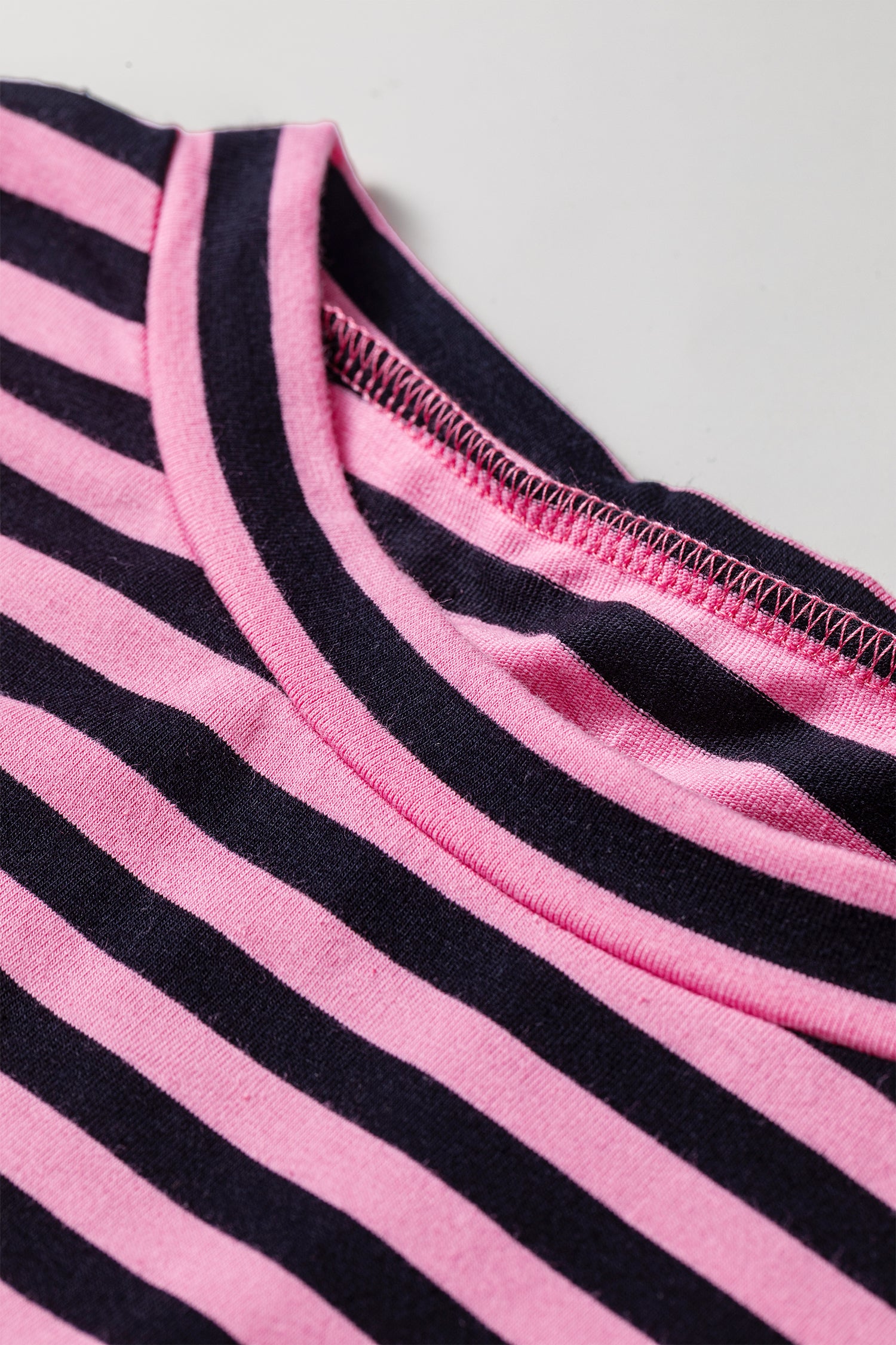 Pink Stripe Casual Long Sleeve Top Drawstring Pant Set