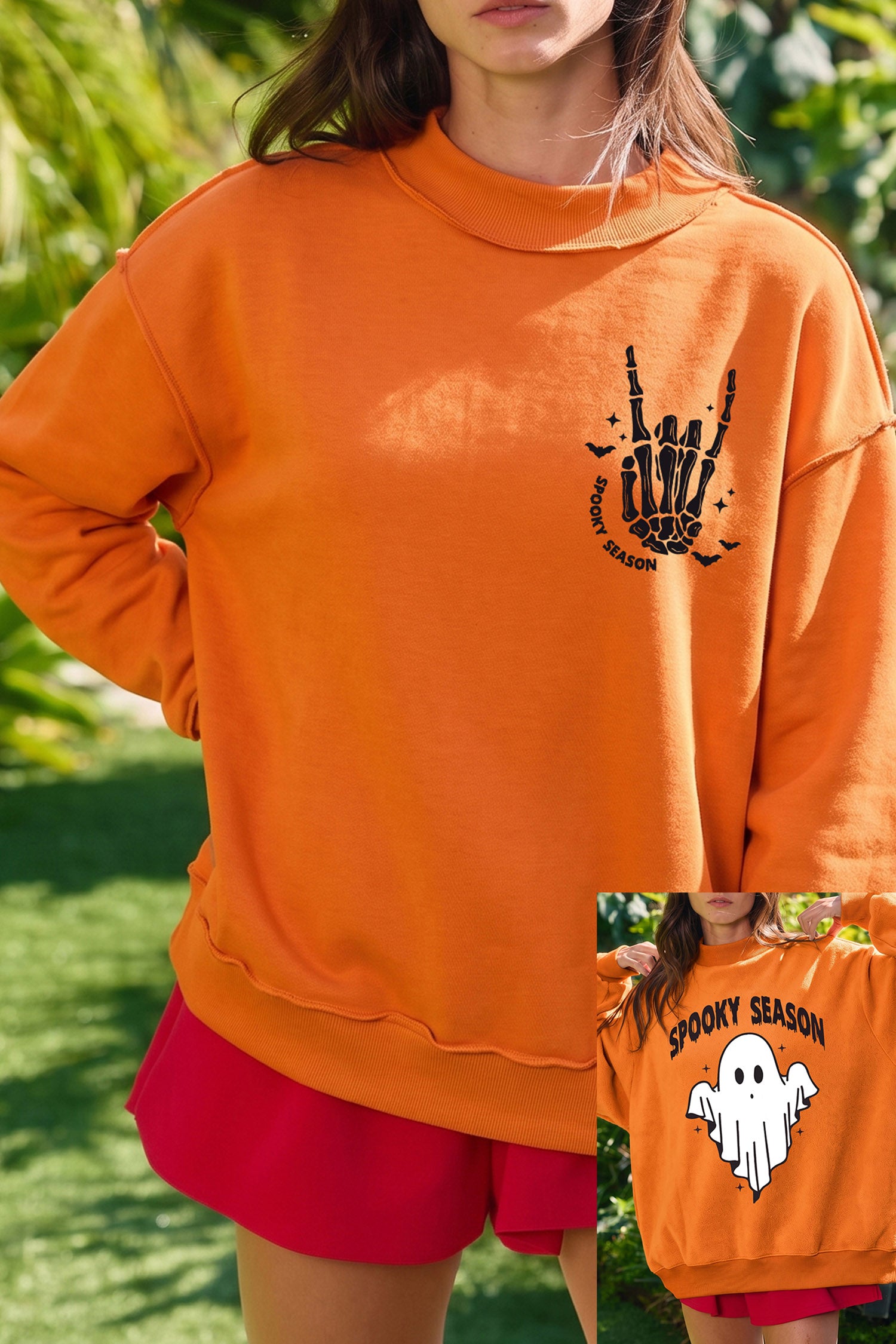 Carrot Spooky Season Mock Neck Halloween Sweatshirt