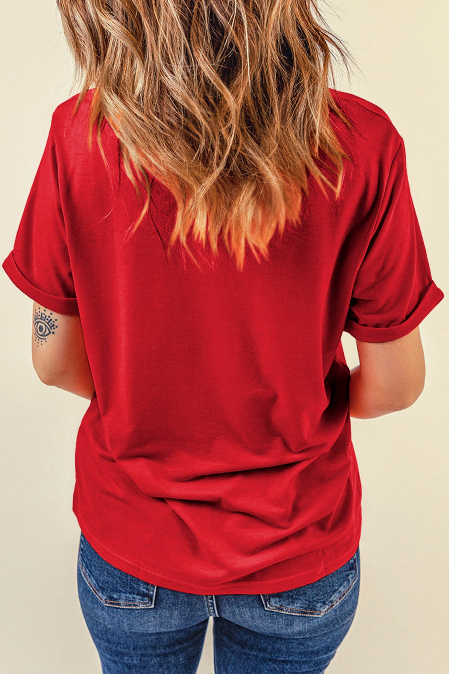 Red Freedom Fireworks American Patriotic Slogan Printed T Shirt