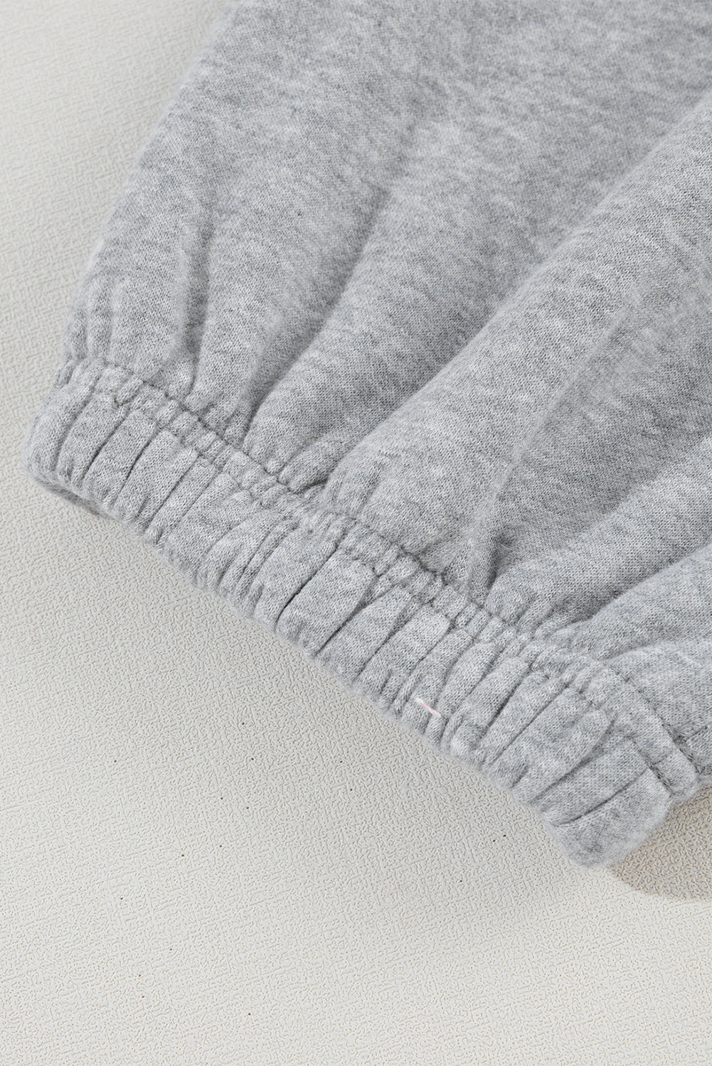 Light Grey Solid Color Crisscross Elastic Waist Sweatpants