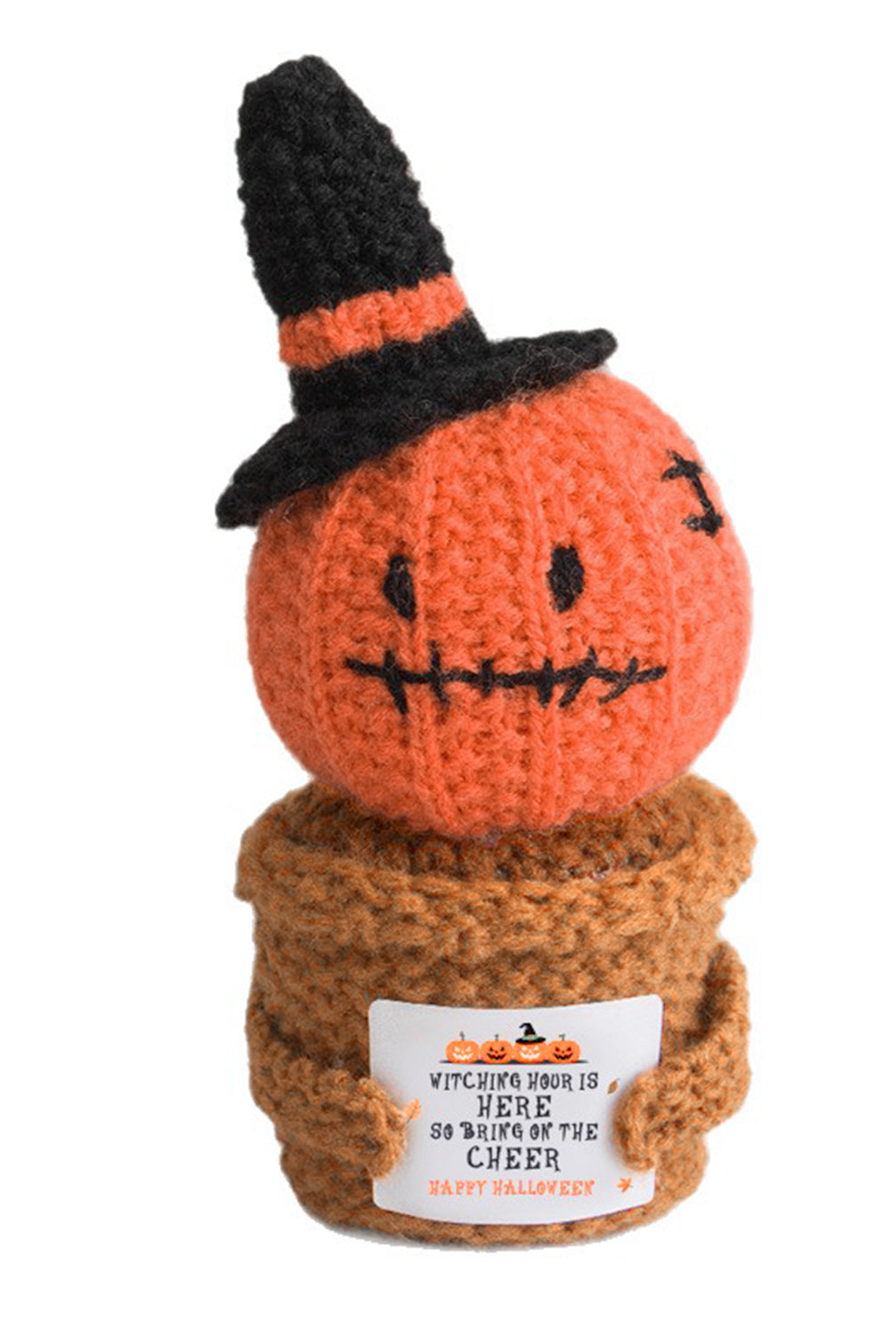 Carrot Handmade Crochet Halloween Pumpkin Potted Doll Decor