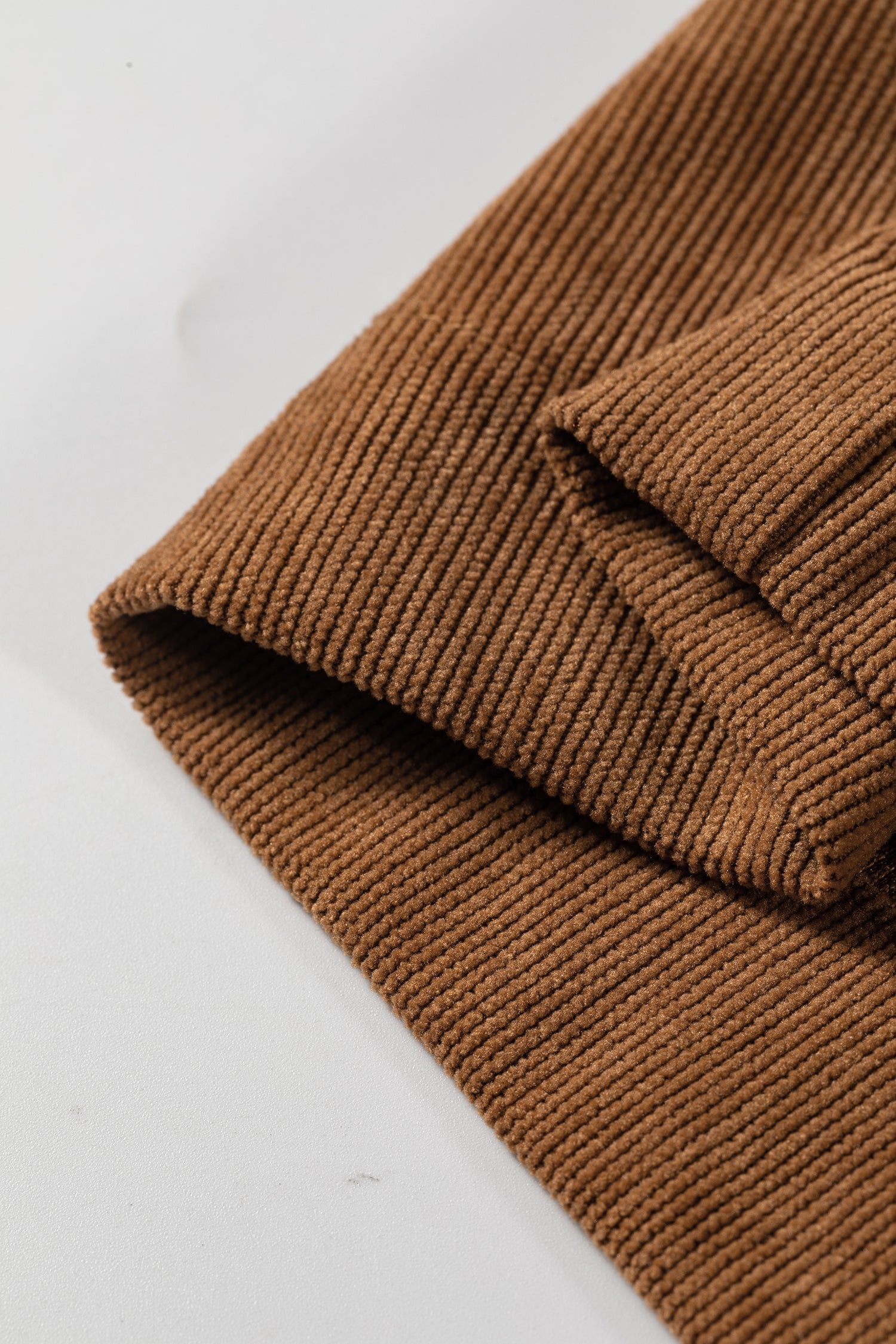 Thai Curry Elastic Waist Wooden Button Placket Ankle Length Wide Leg Pants