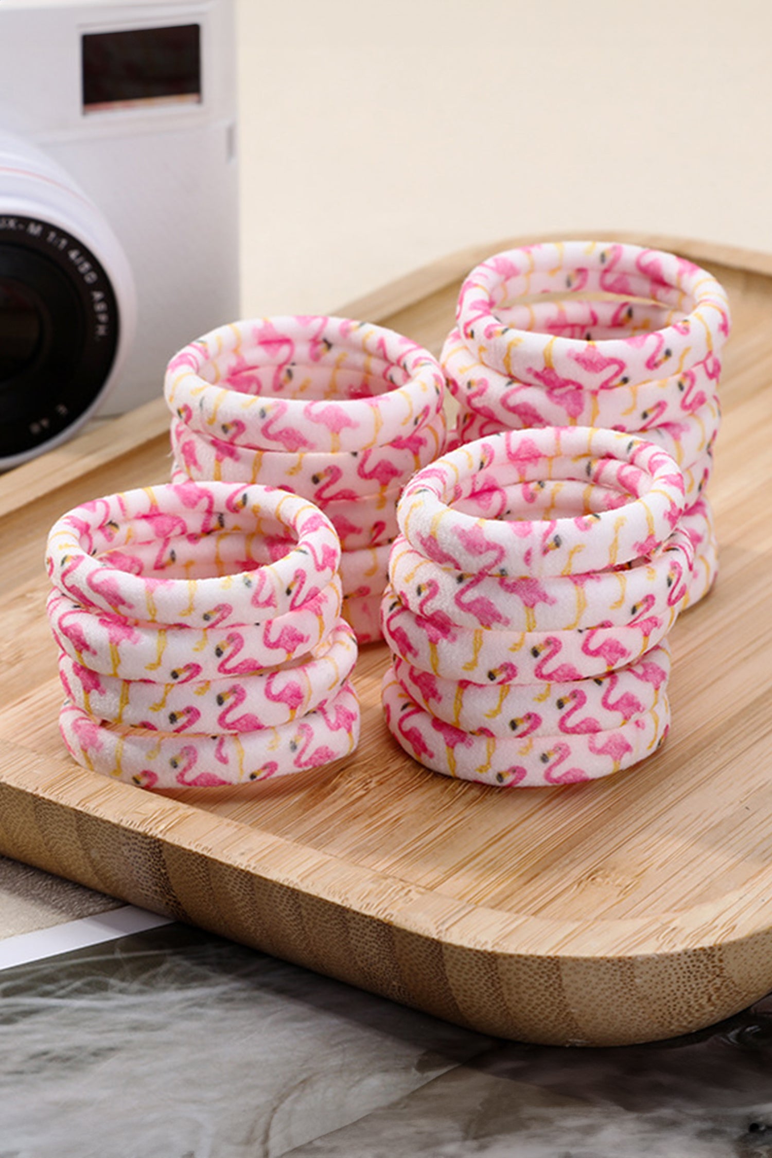Pink 1 Piece Flamingo Elastic Hair Tie