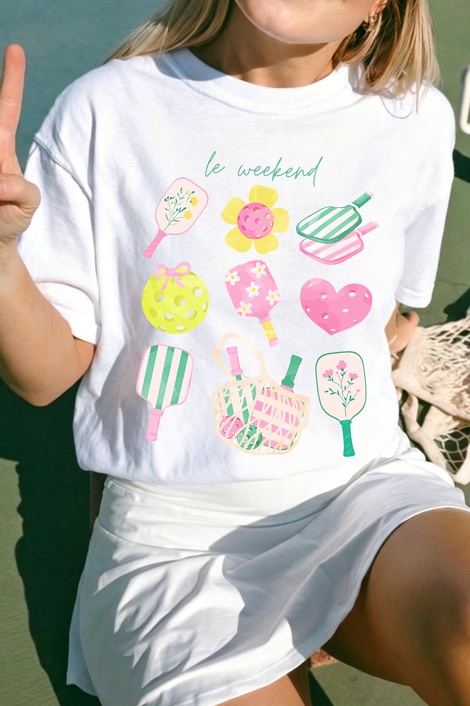 White le weekend Pickleball Graphic Tee