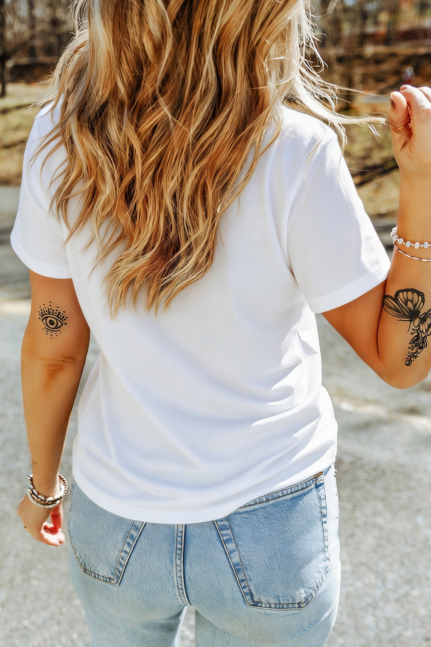 White Cozy Season Pumpkin Graphic Round Neck T-Shirt