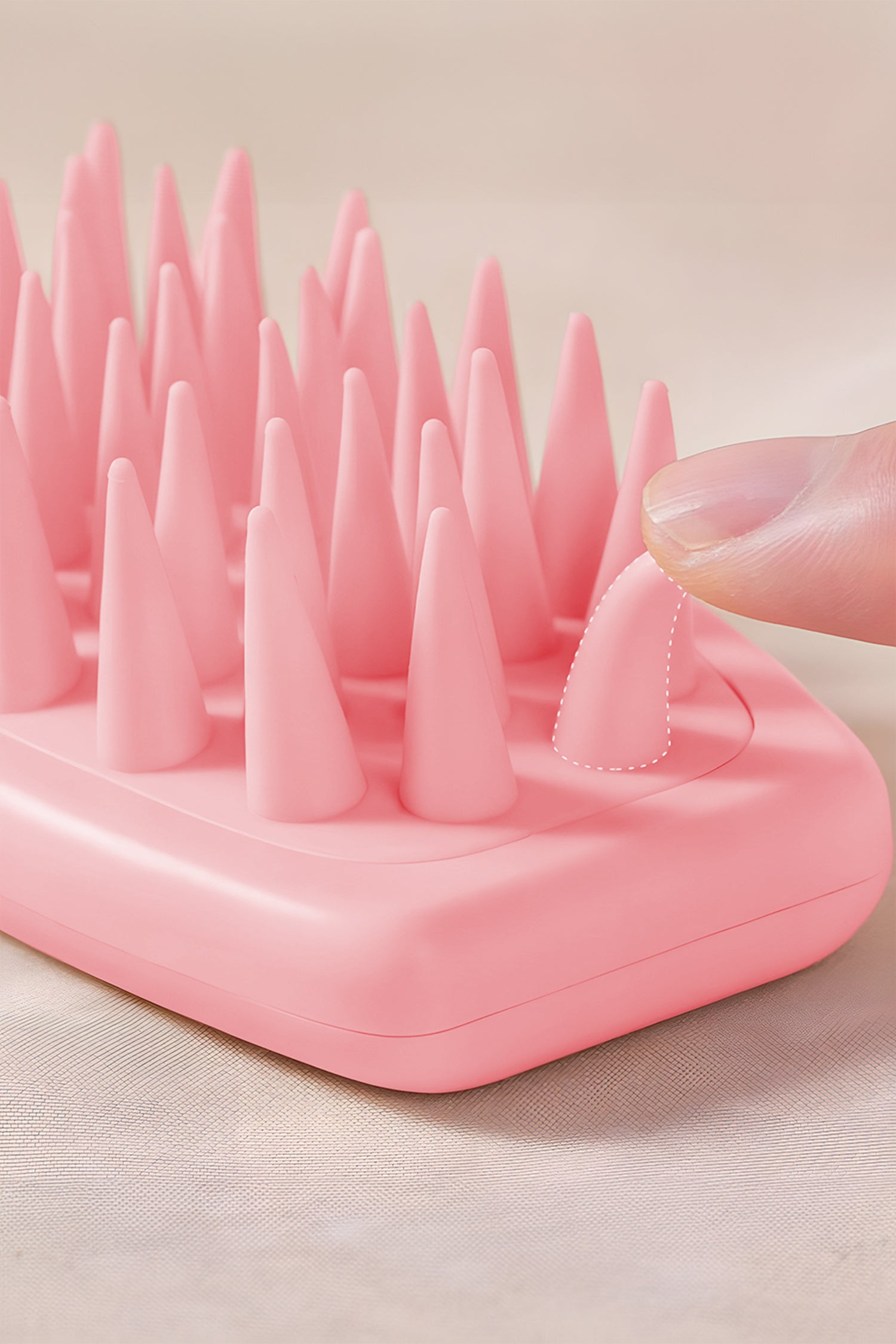 Light Pink Silicone Scalp Massage Hair Brush