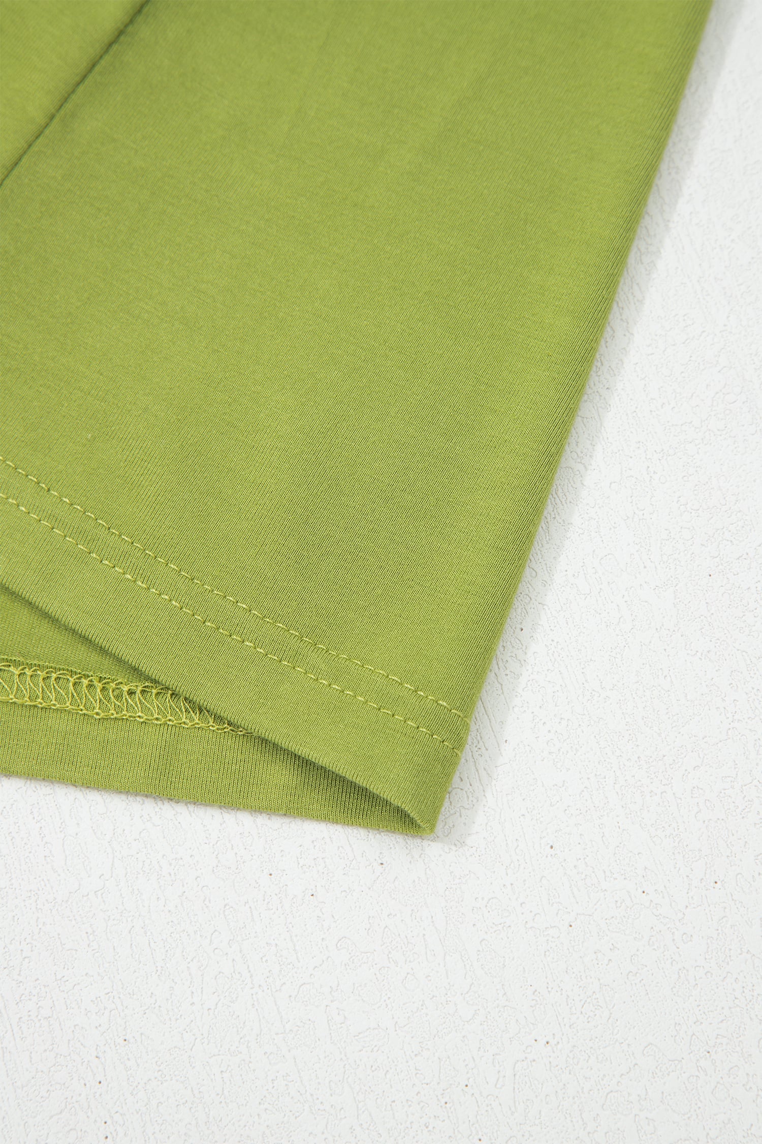 Fern Green Solid V Neck Cap Sleeve Tunic Elastic Waist Versatile Maxi Dress