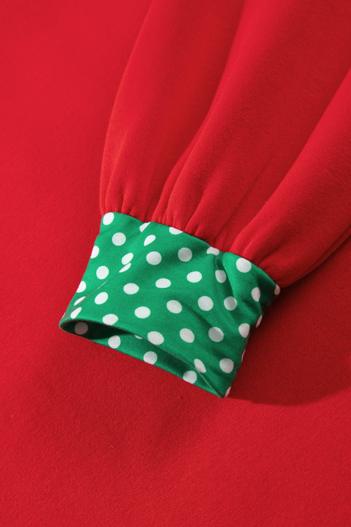 Fiery Red Casual Polka Dot Patchwork Letter Graphic Plus Size Sweatshirt