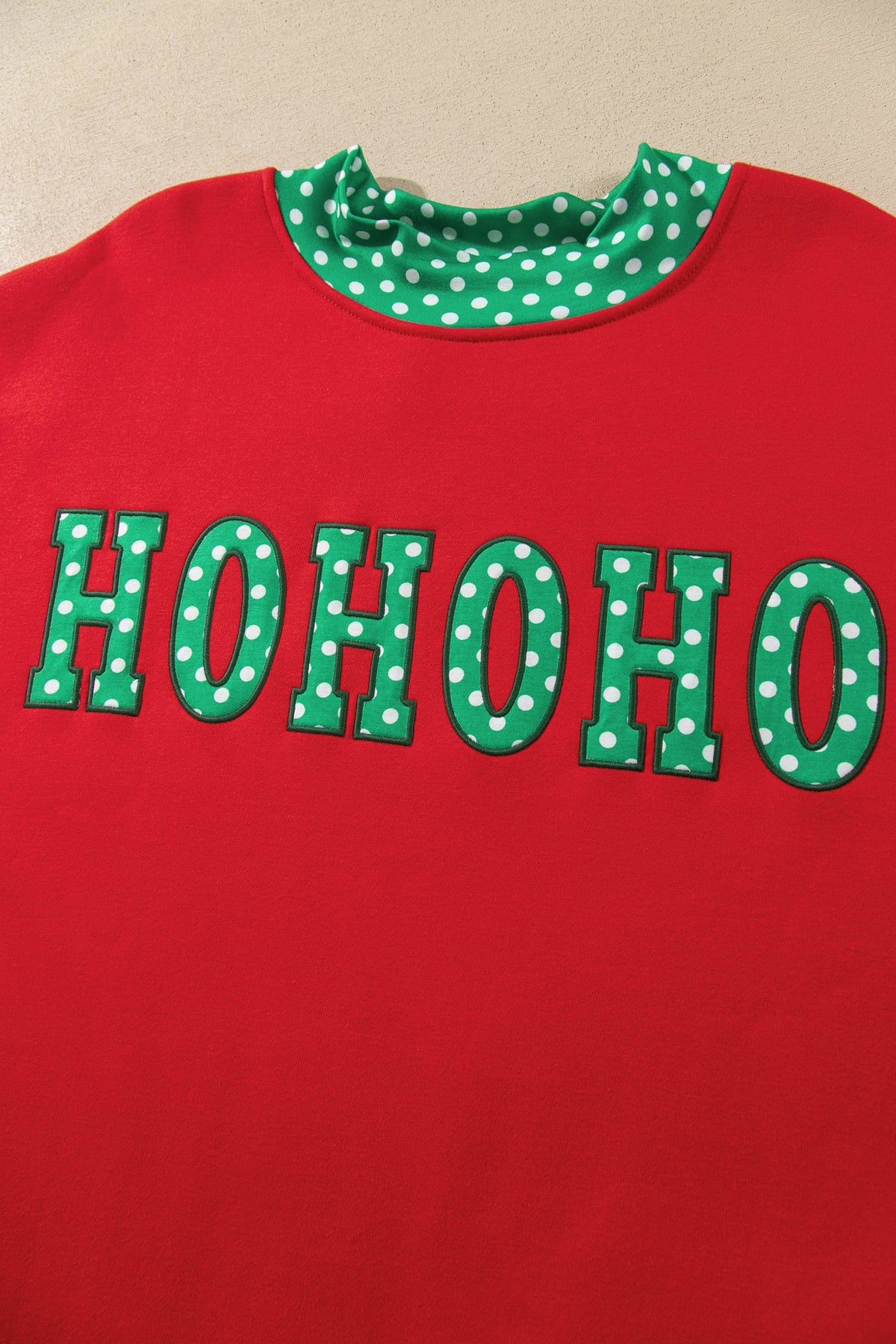 Fiery Red Casual Polka Dot Patchwork Letter Graphic Plus Size Sweatshirt