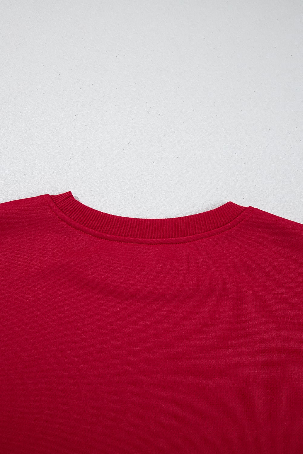 Fiery Red Contrast Bow Decor Dropped Sleeve Crewneck Sweatshirt