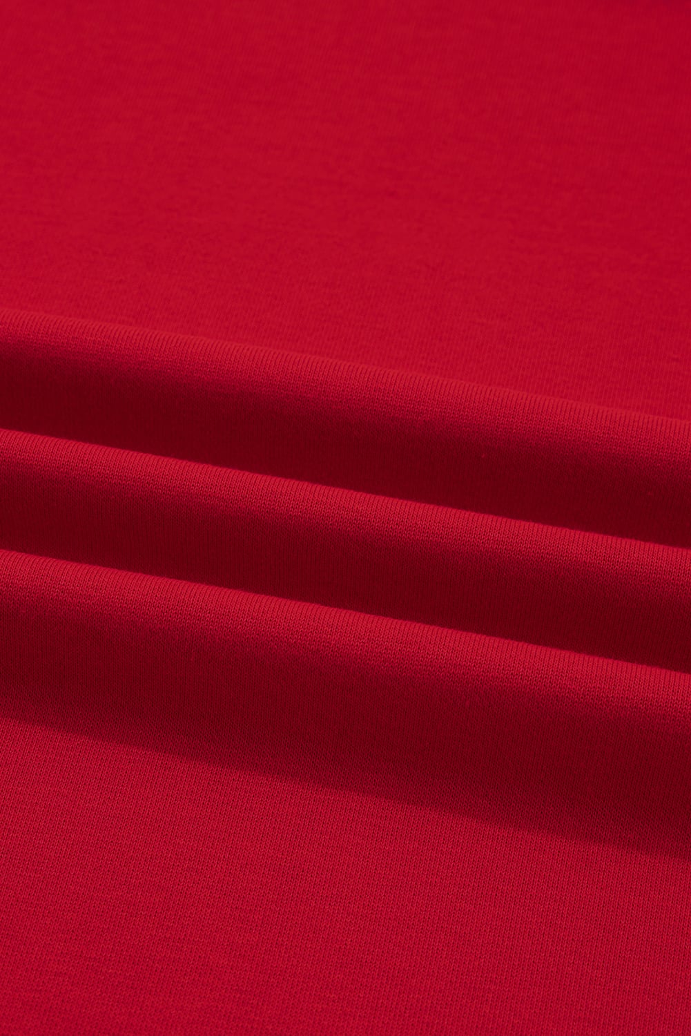 Fiery Red Contrast Striped Detail Varsity Sweatshirt