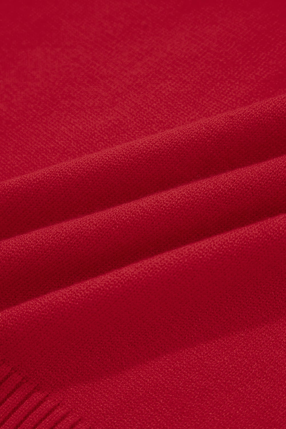 Fiery Red Contrast Trim Big Bow Accent Holiday Cropped Sweater