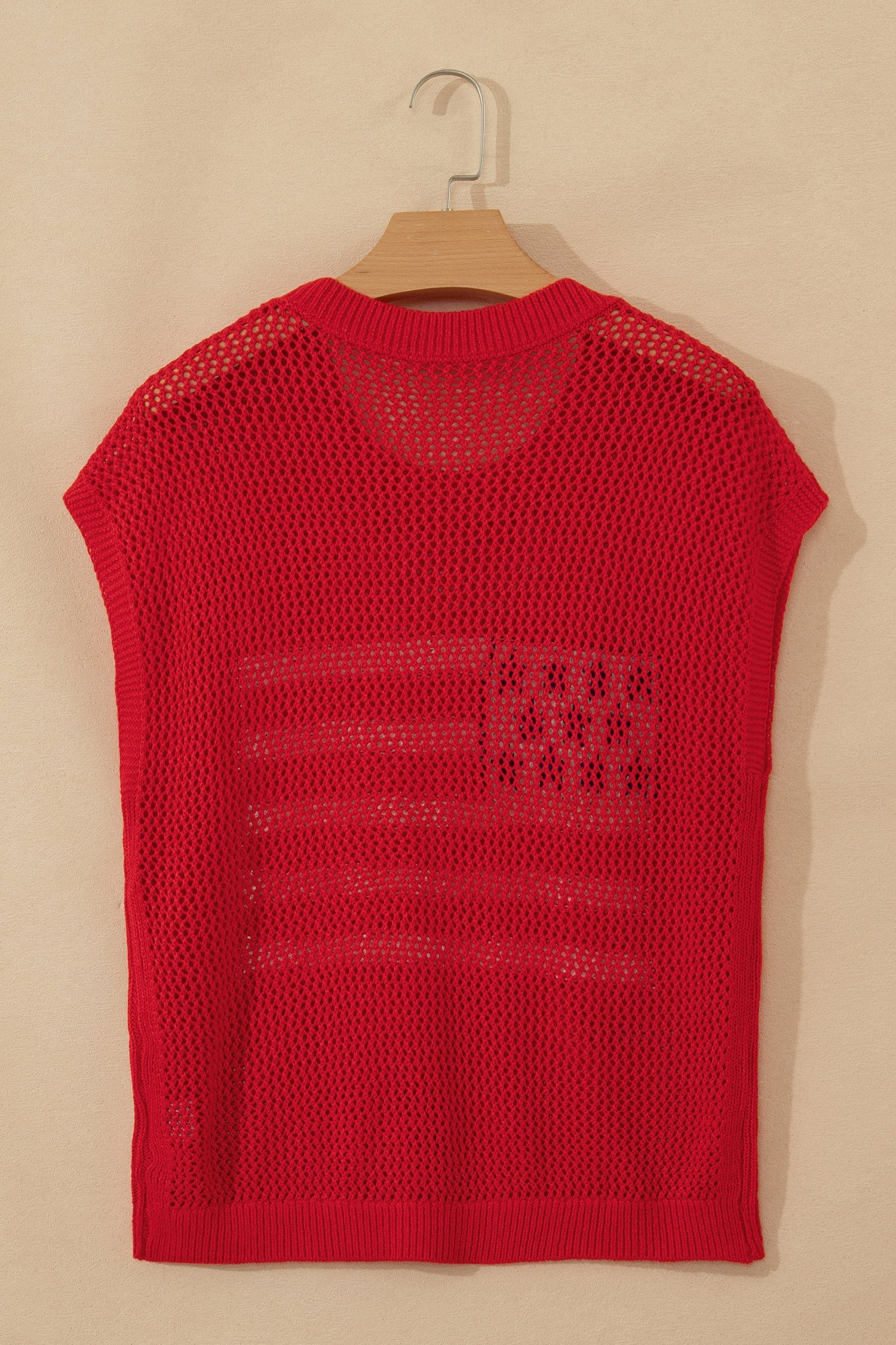 Fiery Red Flag Graphic Short Sleeve Sweater Top