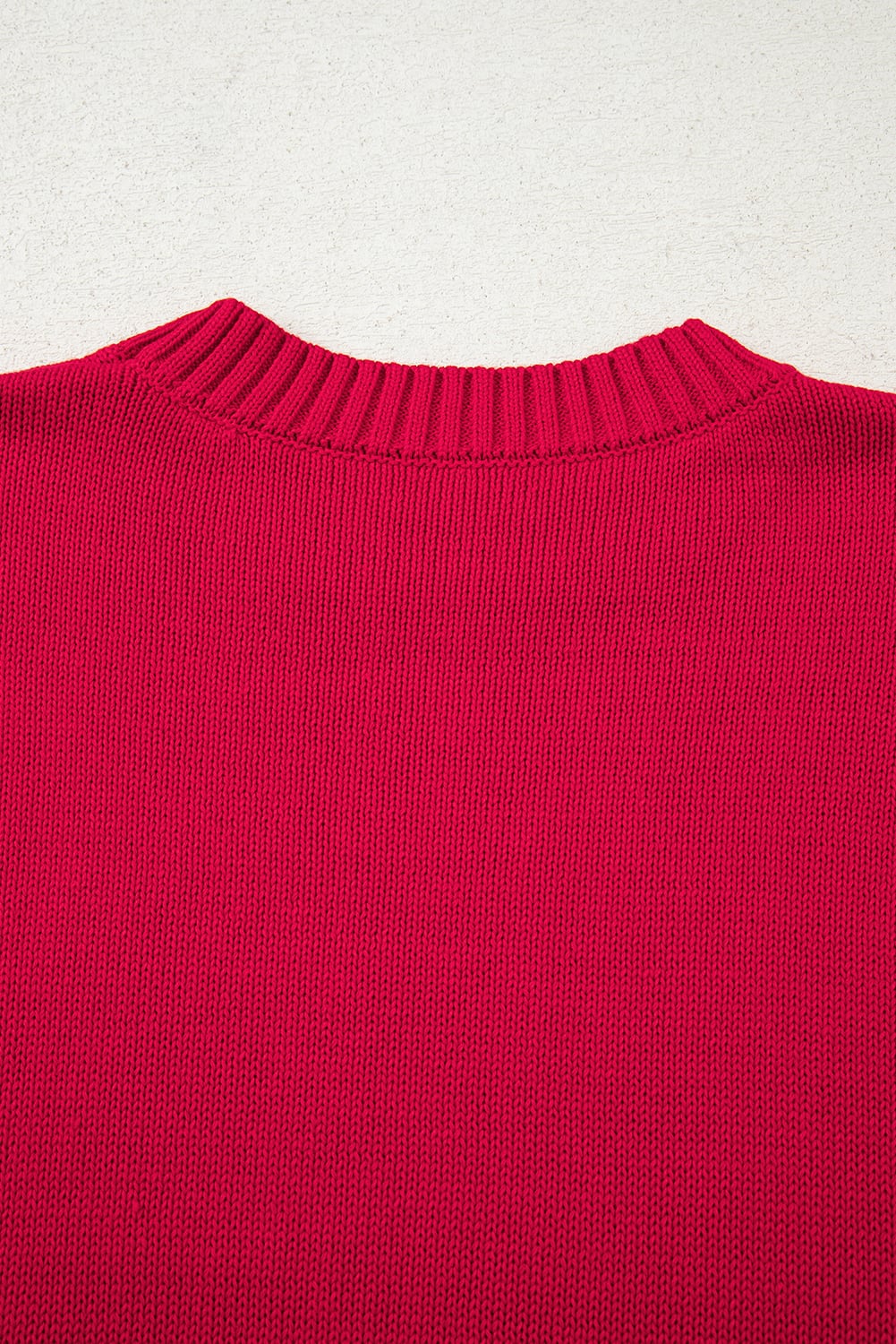 Fiery Red MERRY Letter Pattern Christmas Holiday Baggy Sweater