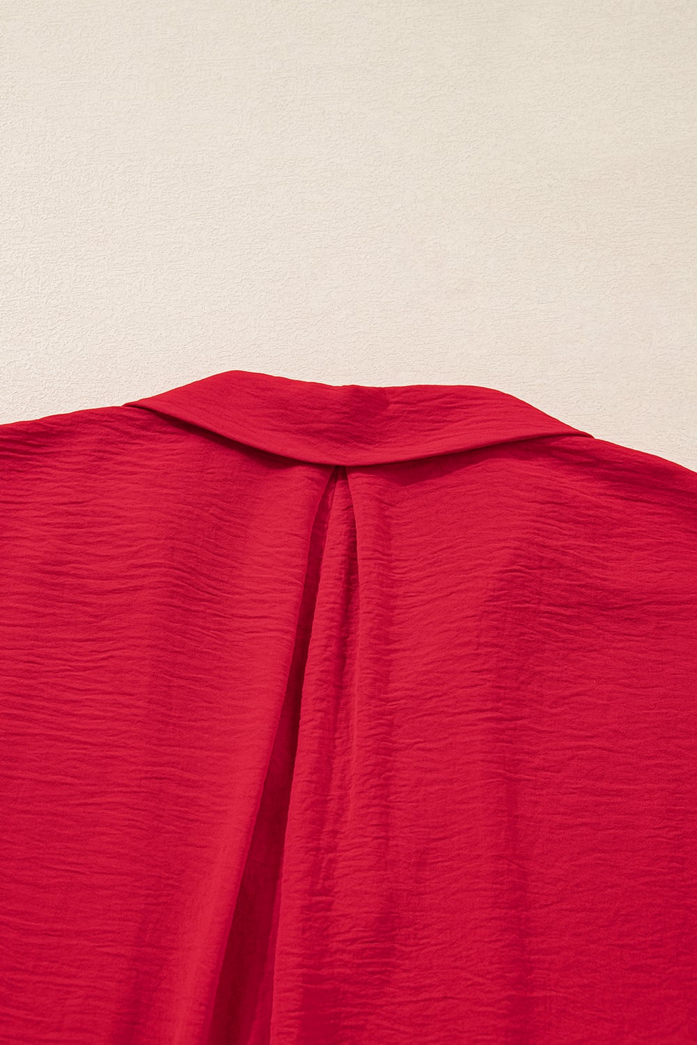 Fiery Red Plus Size Smocked Cuff Dolman Oversized Tunic Blouse