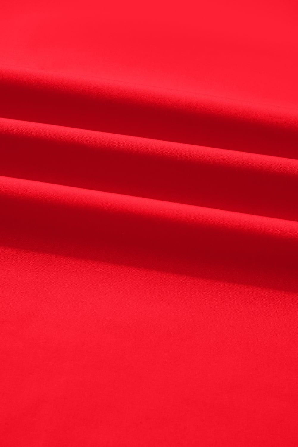 Fiery Red Striped Trim Ruffle Split Neck Long Sleeve Blouse