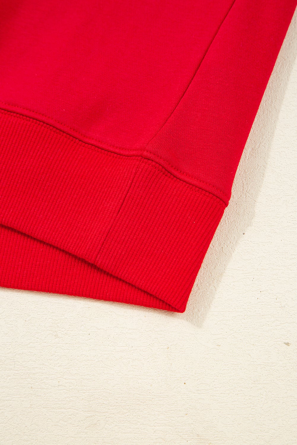 Fiery Red Varsity Striped Sleeve Drop Shoulder Sweatshirt and Short Set