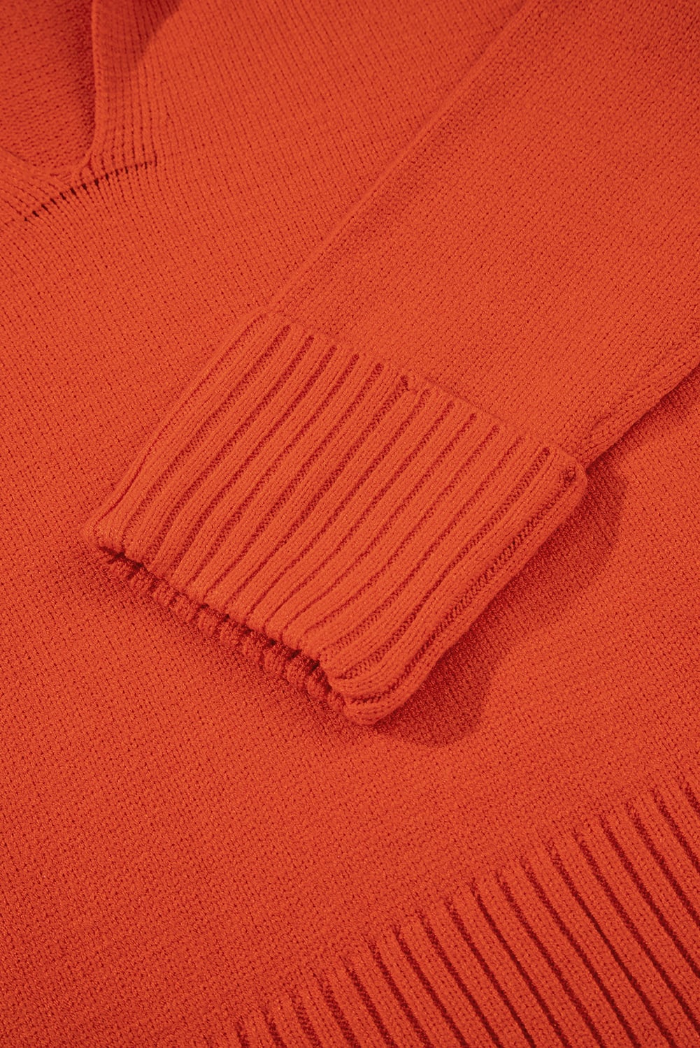 Flamingo Collared V Neck Ribbed Edge Sexy Elegant Sweater