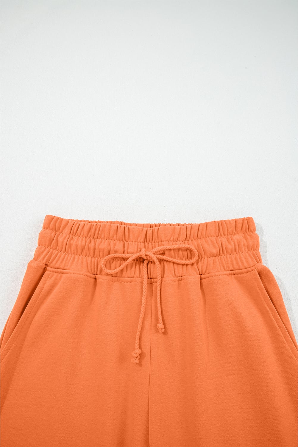Flamingo Drop Shoulder Puff Sleeve Crop Pullover Drawstring Wide Leg Pants Set