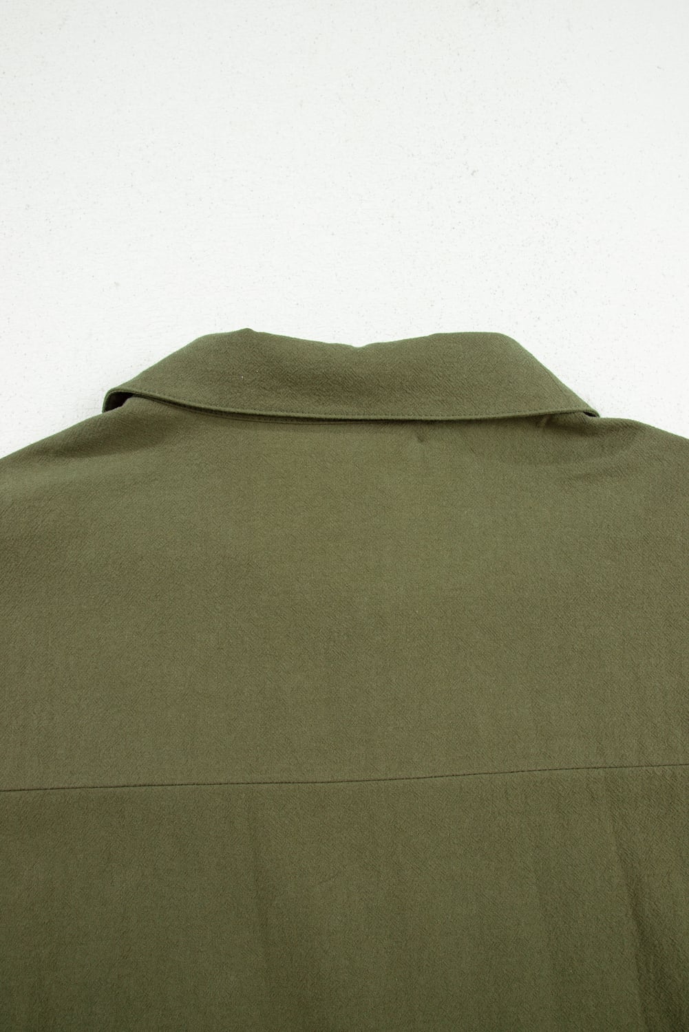 Four Leaf Clover Plus Size Collar Half Button Long Sleeve Ruffle Hem Mini Dress