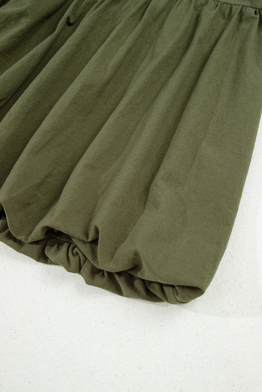 Four Leaf Clover Plus Size Collar Half Button Long Sleeve Ruffle Hem Mini Dress