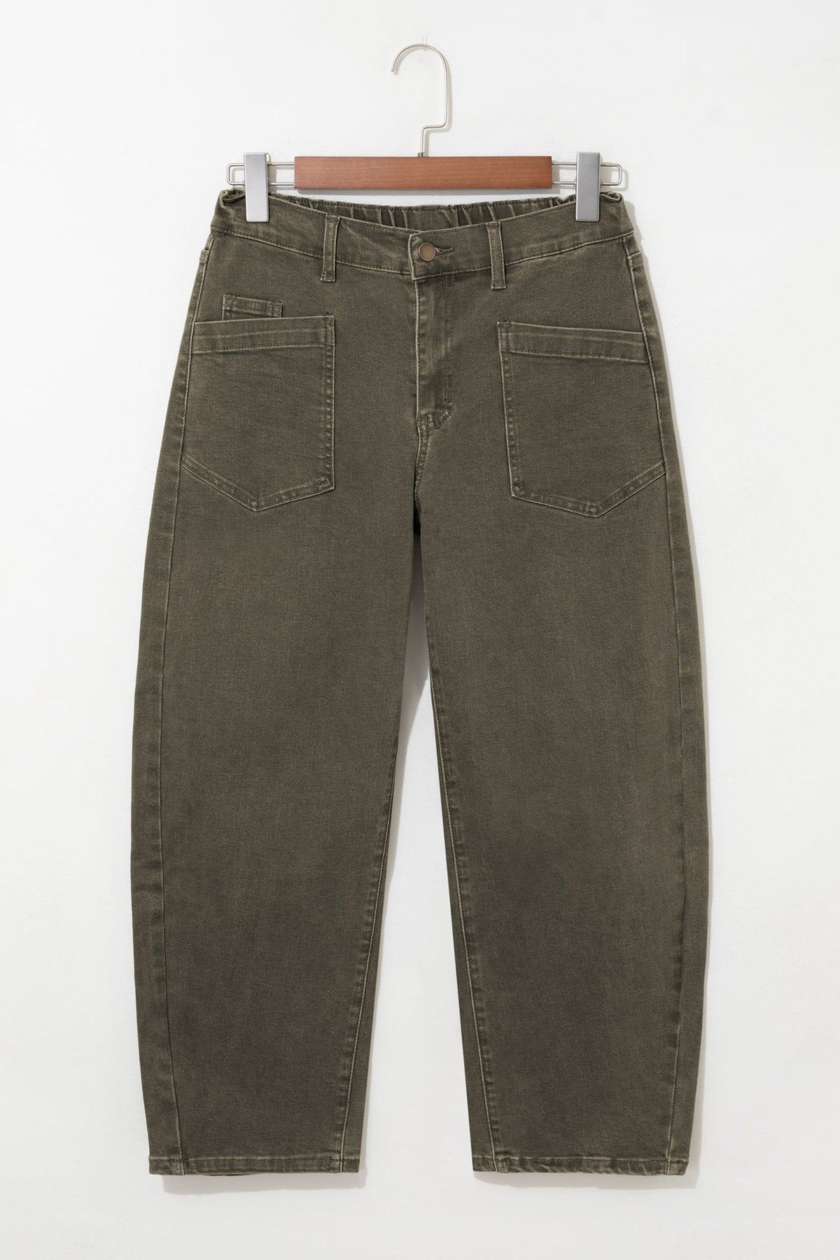 Four Leaf Clover Sequin Mallard Graphic Ankle Length Barrel Jeans