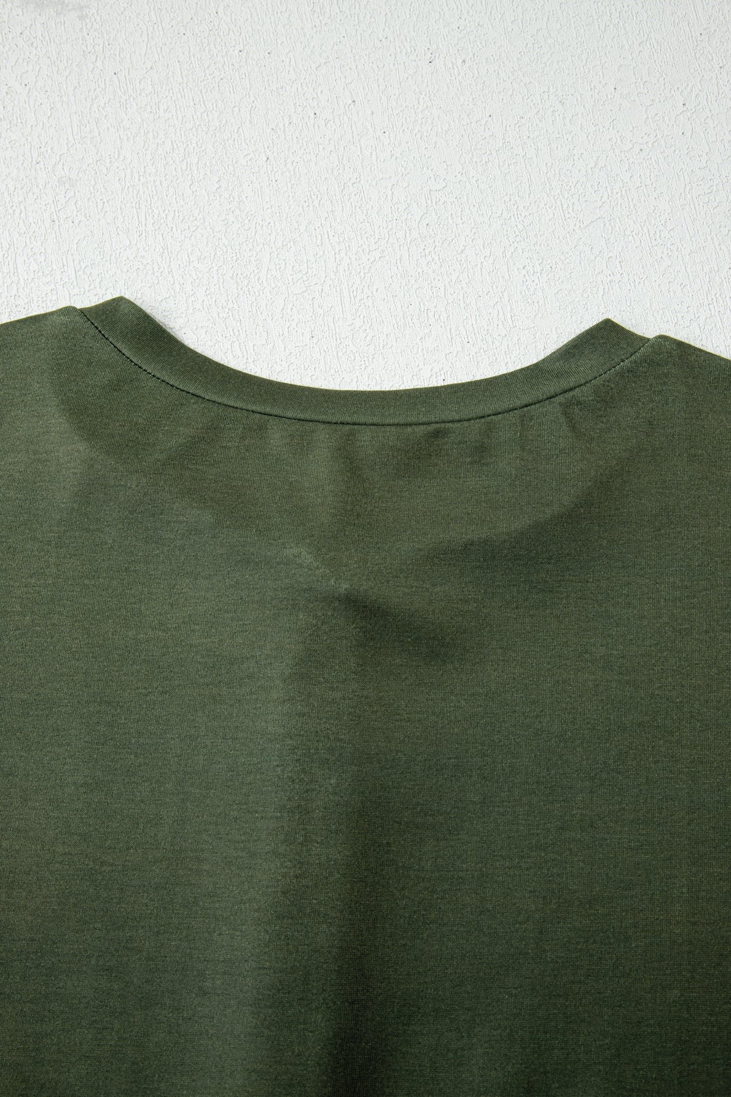 Four Leaf Clover Striped Half Buttons Crew Neck T-Shirt