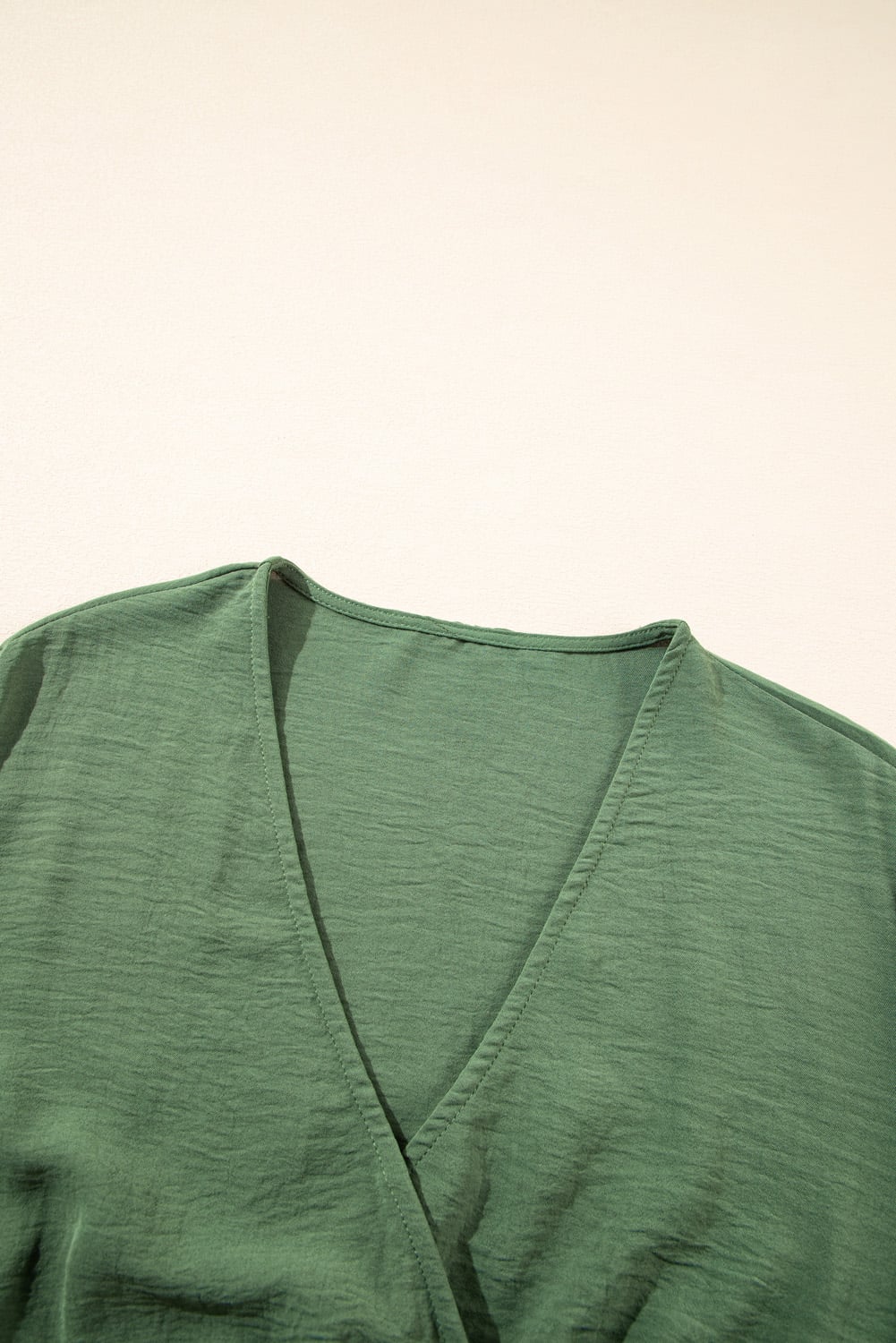 Four Leaf Clover Surplice Neckline Shirred High Waist Plus Size Maxi Dress