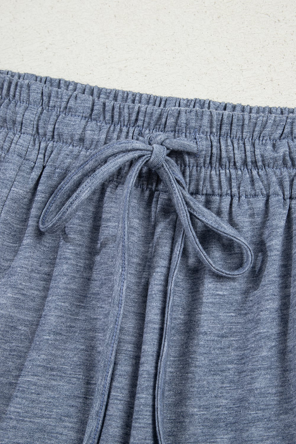 Frilled Detail Wide Leg Drawstring Elastic Waistband Pants