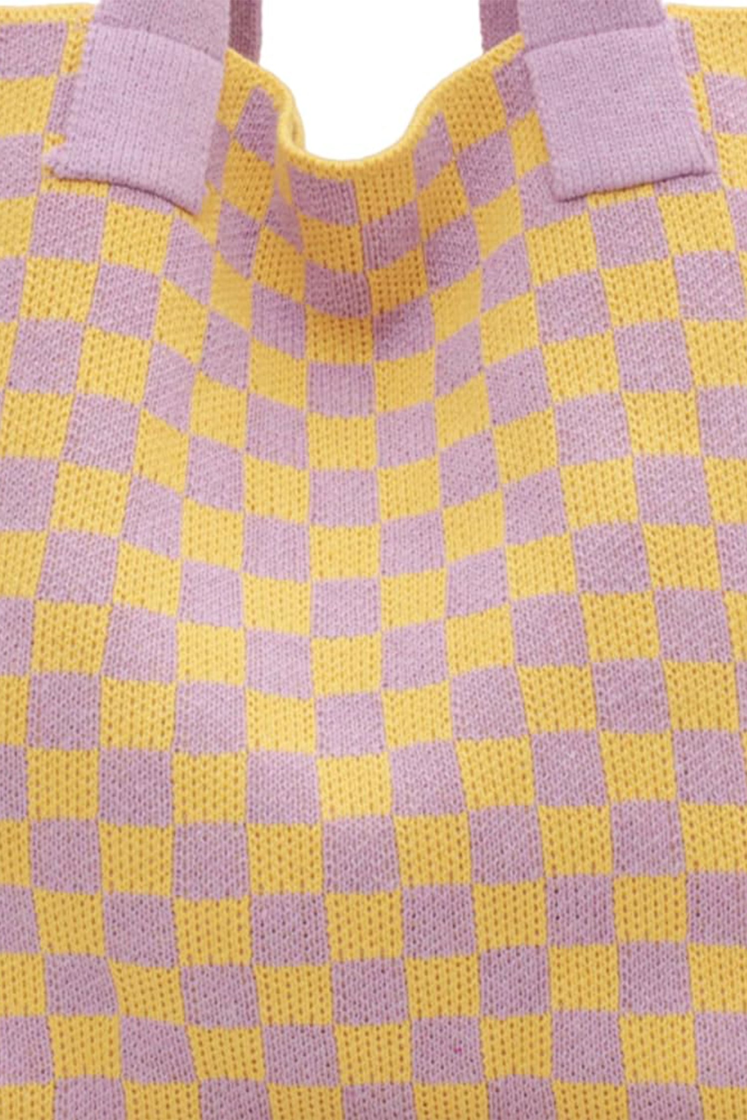 Ginger Checkered Knit Eco-Friendly Tote Bag
