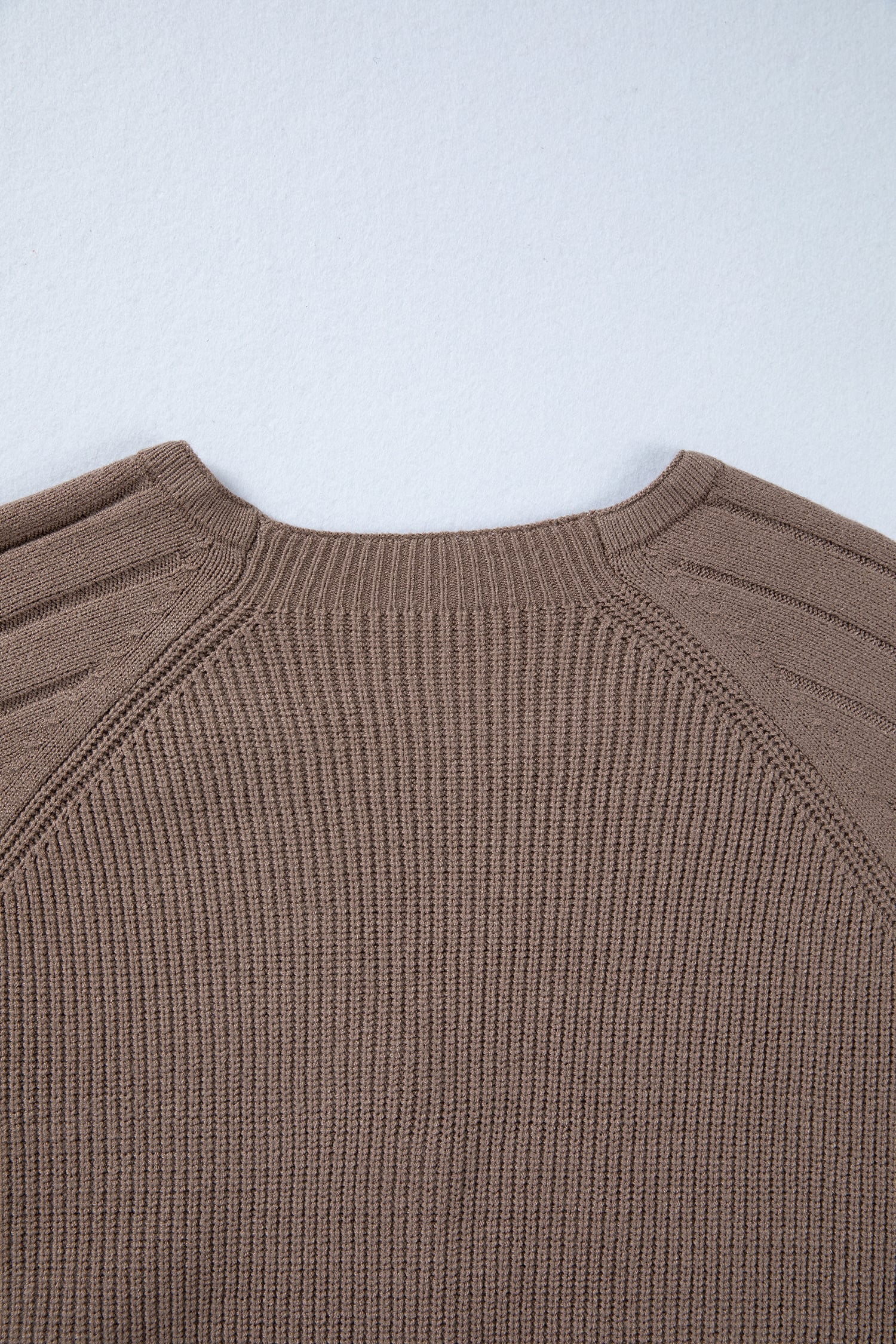 Goat Mixed Texture Knit Button V Neck Sweater Cardigan