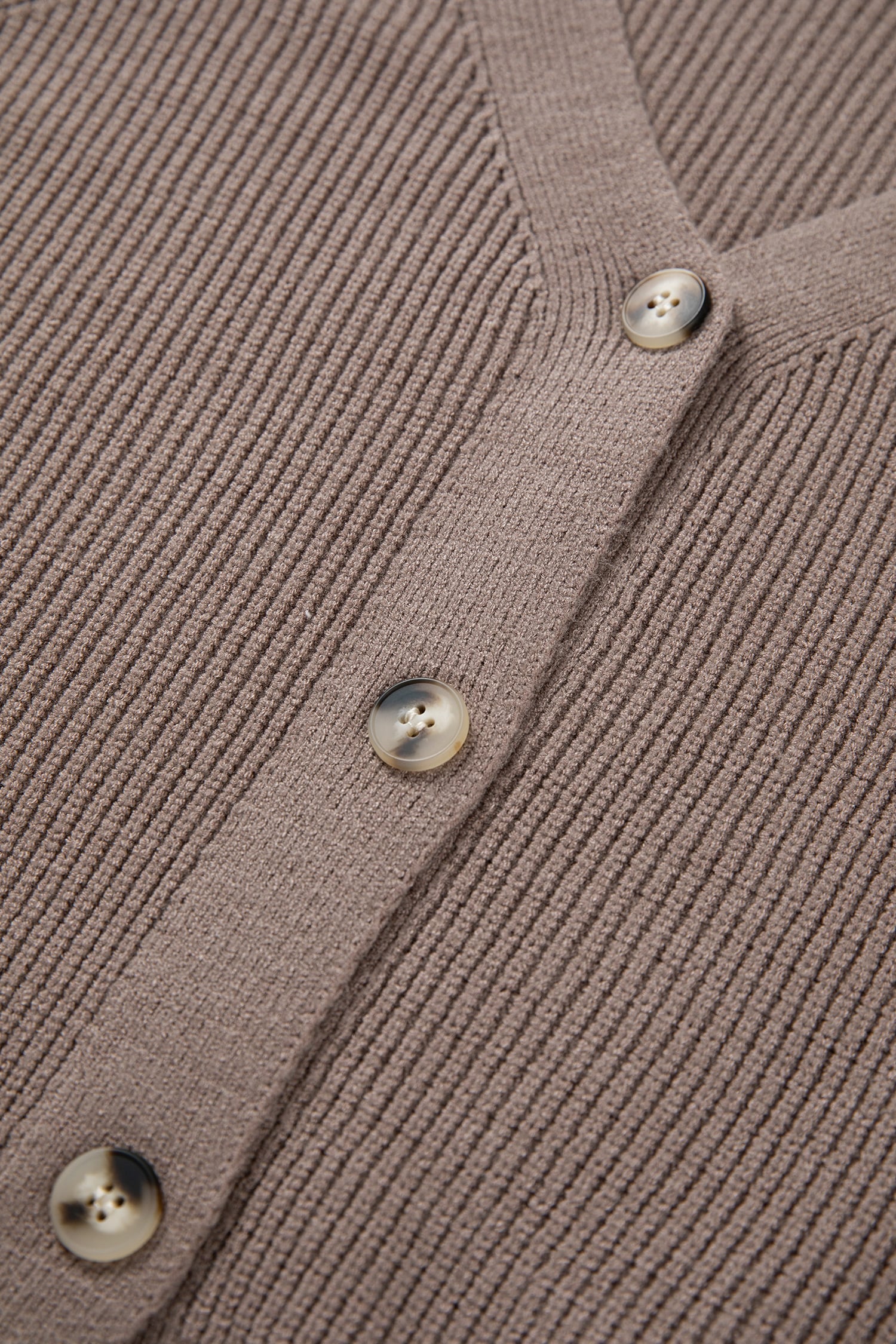 Goat Mixed Texture Knit Button V Neck Sweater Cardigan